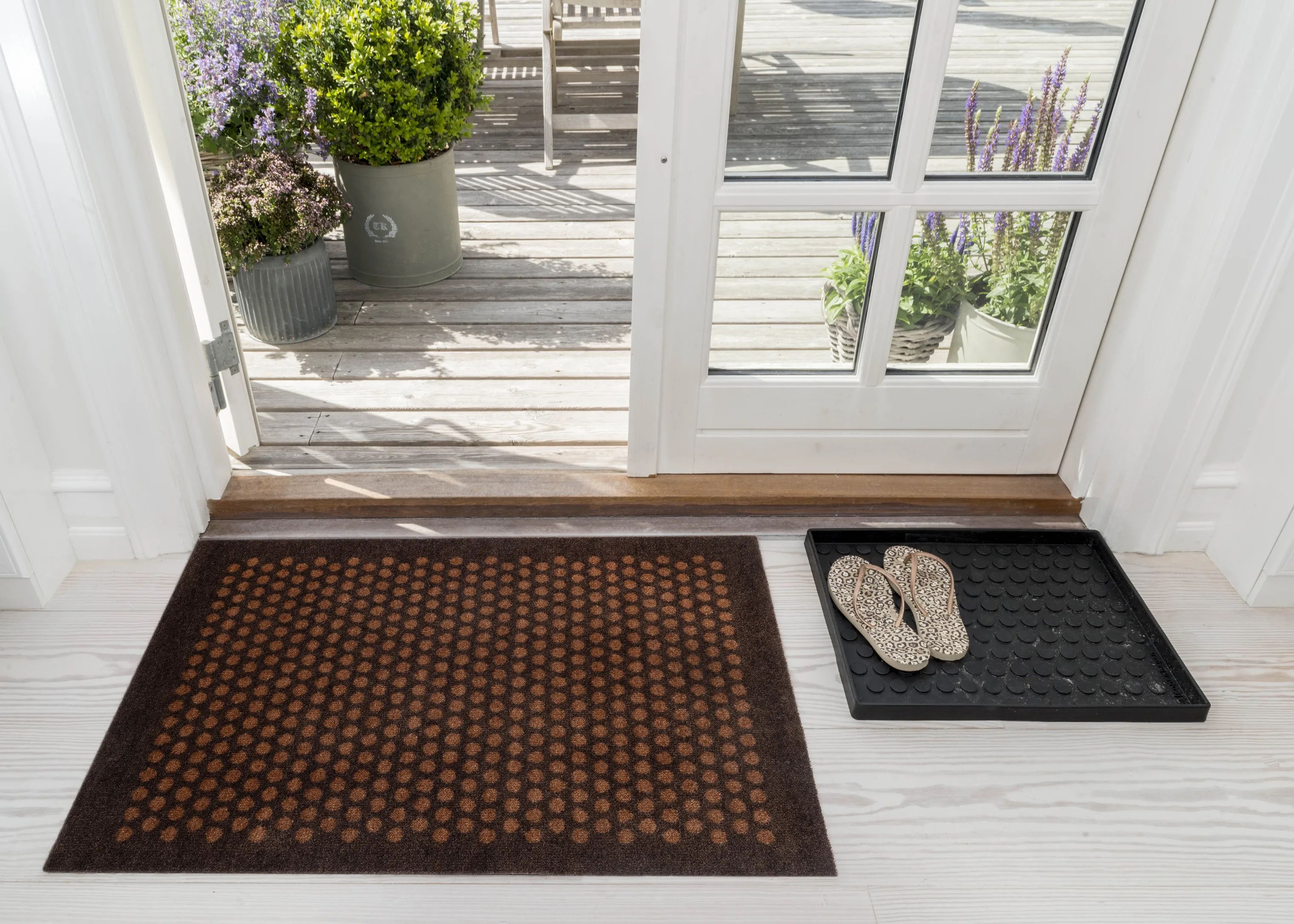 Tica Copenhagen Dørmåtter Dot Gulvmåtte i brun/cognac, B60 x L90 cm, 4