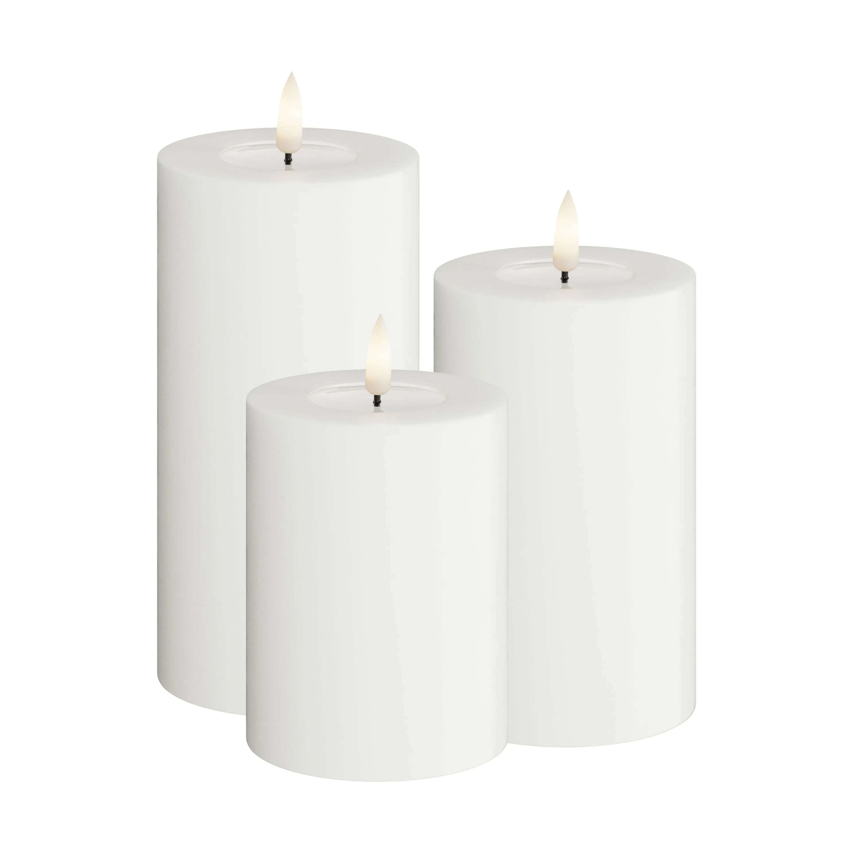 Deluxe Homeart LED-lys LED Bloklys - 3 stk. i Hvid, 1