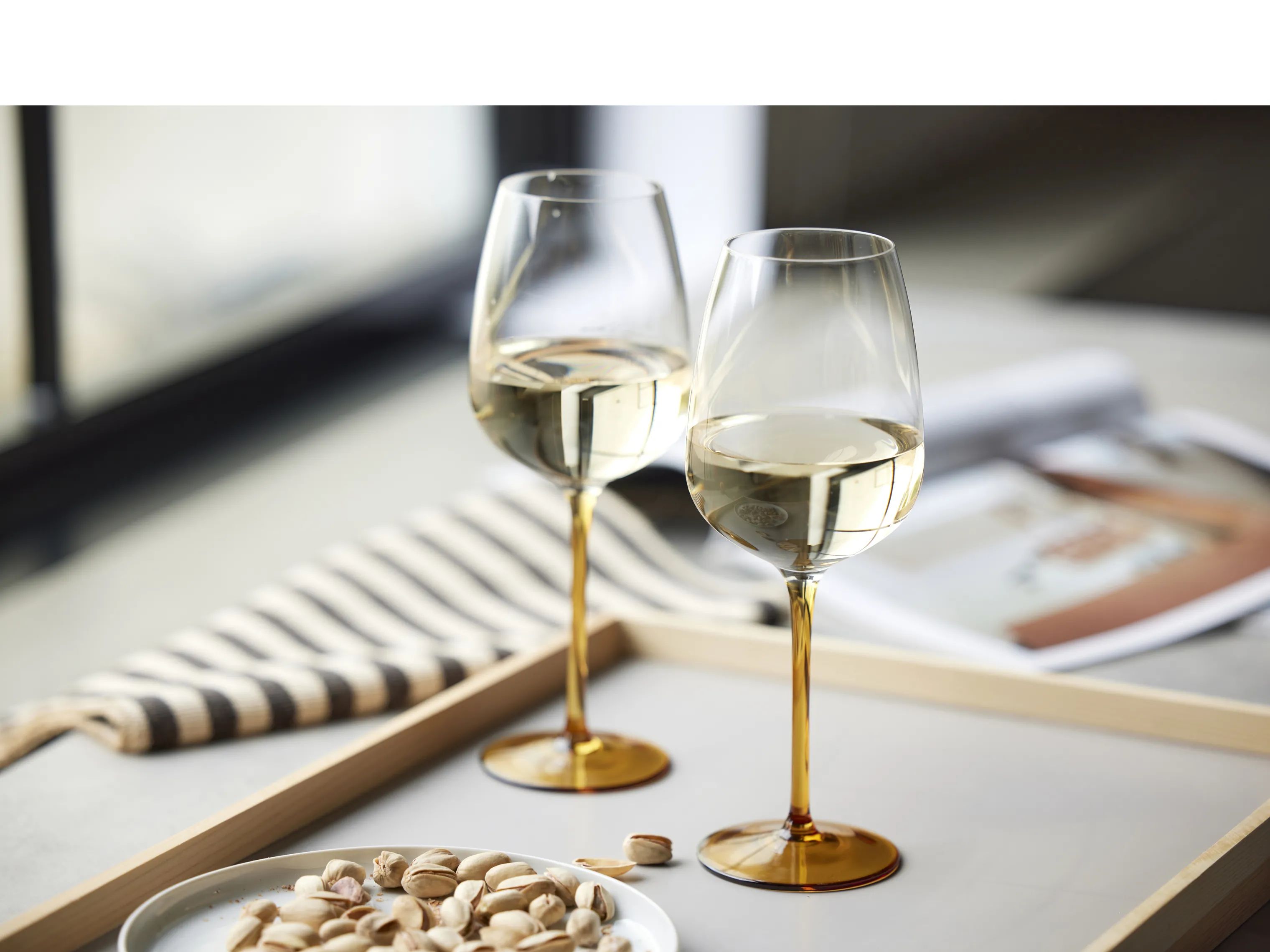 Lyngby Glas Hvidvinsglas Vienna Vinglas - 4 stk. i Amber, 2