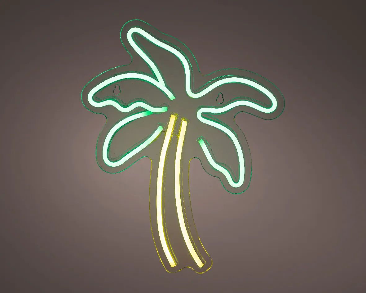 CASA Living LED-lamper LED Neon skilt i Grøn/gul, 31 cm, 2