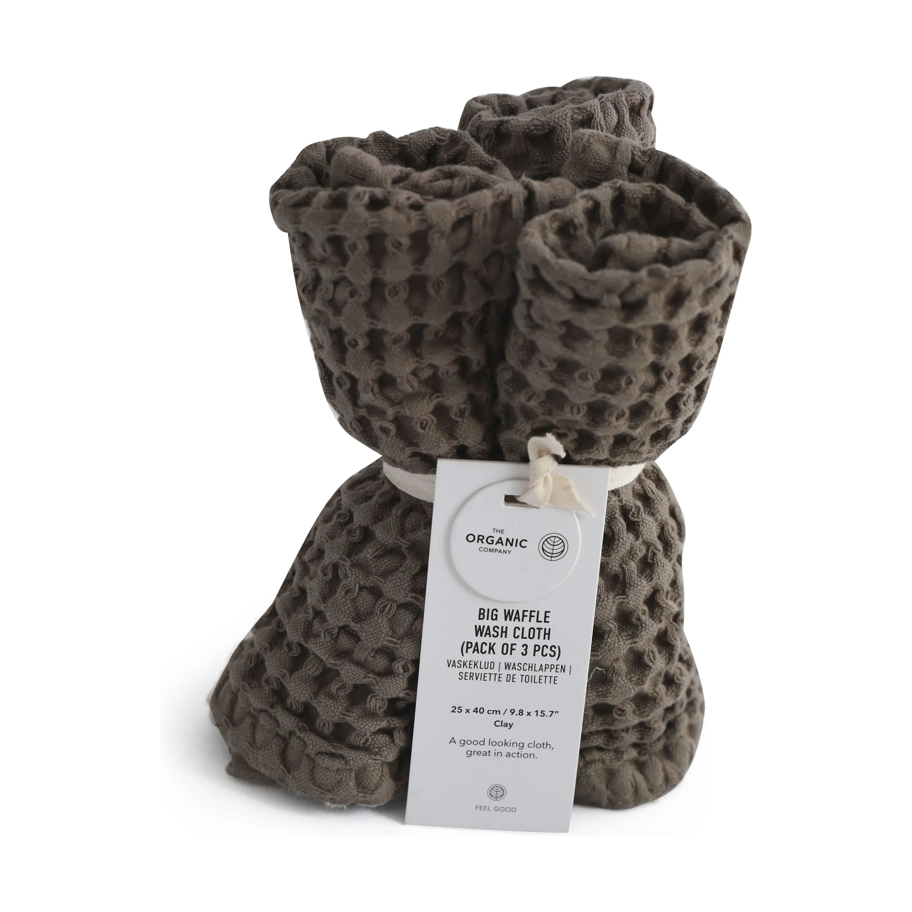 The Organic Company Vaskeklude Big Waffle Vaffel Vaskeklud - 3 stk. i Brun, 1