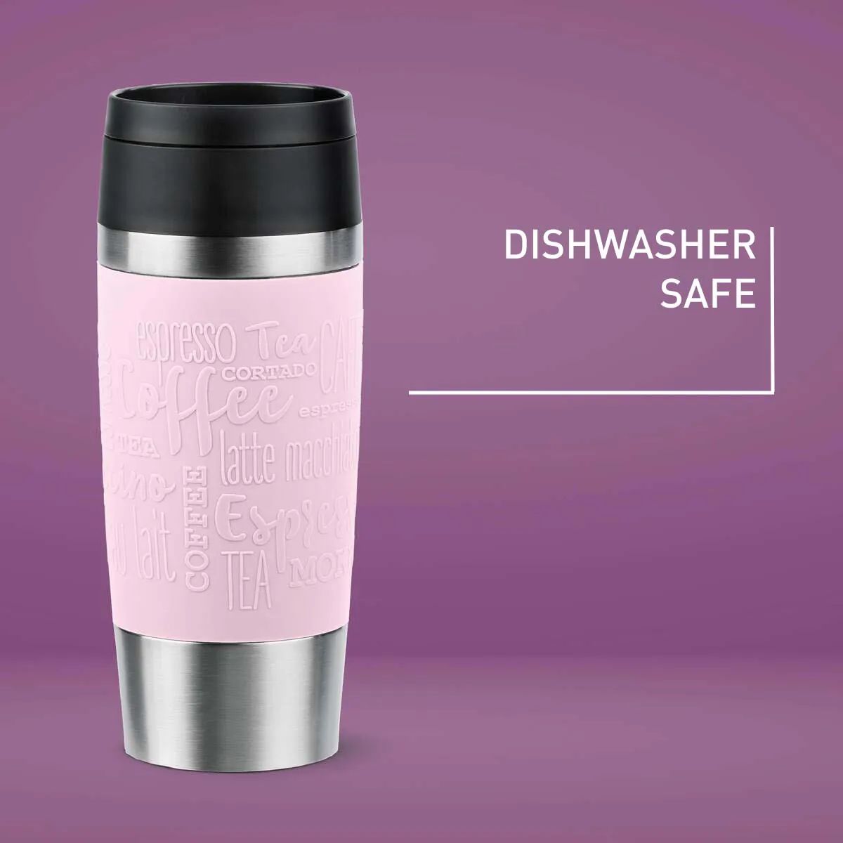 Emsa To go kopper To Go To-Go Classic Rejsekrus i Pastel Pink, 0.36 L, 3