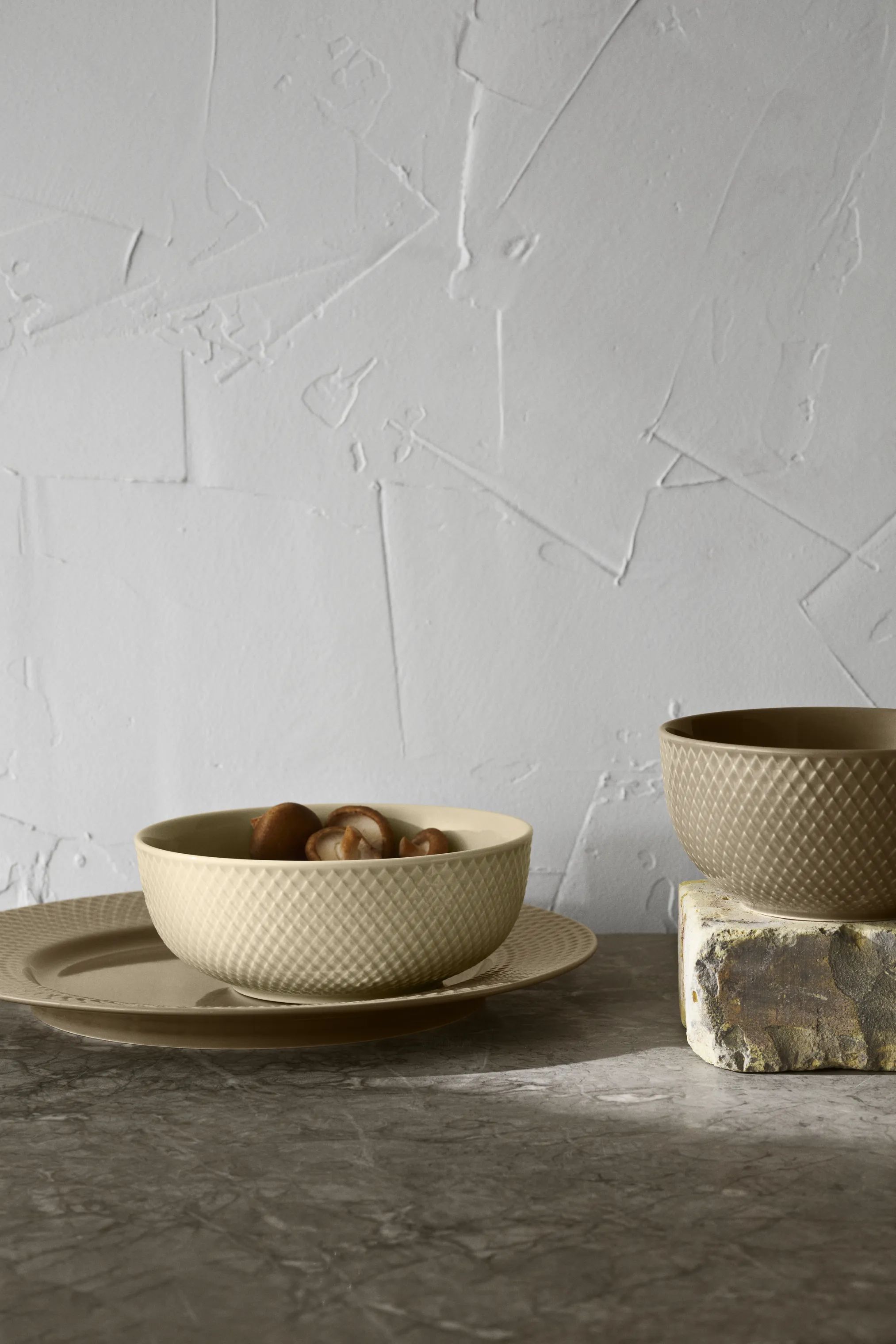 Lyngby Porcelæn Skåle Rhombe Earth Skål i Marble, 3