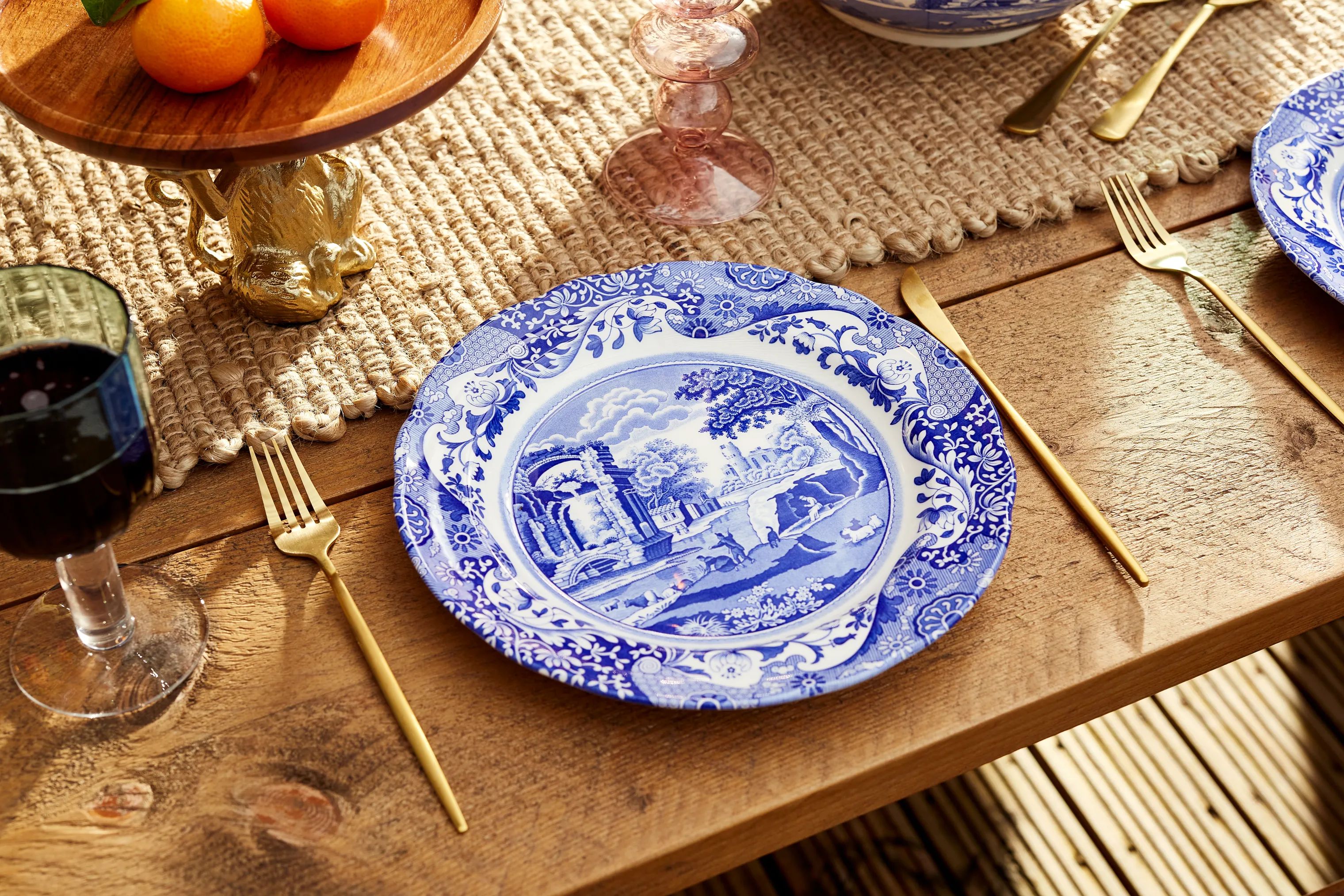 Spode Middagstallerkener Blue Italian Blue Italien Middagstallerken - 4 stk. i Blå/hvid, 2