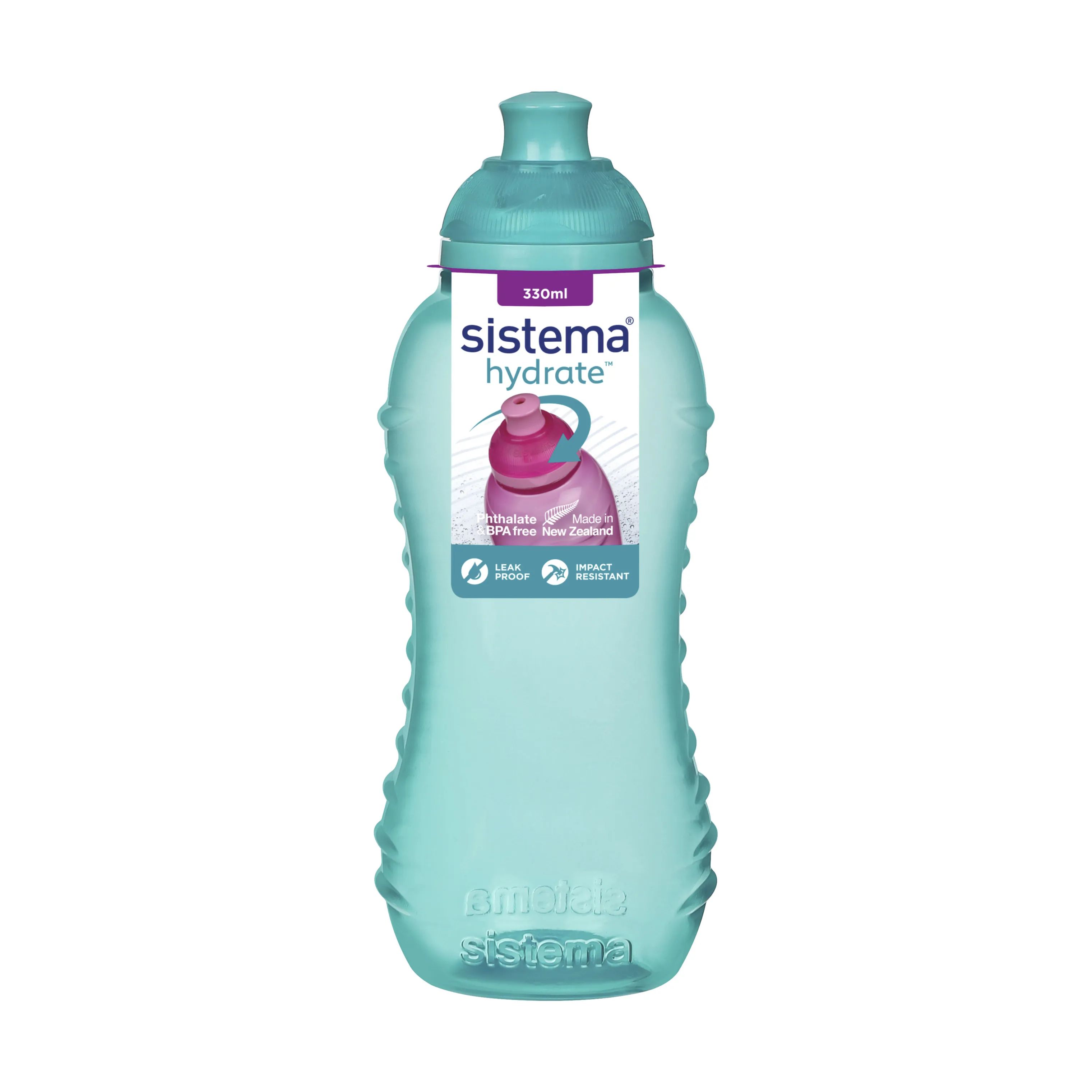 Sistema Drikkedunke Twist 'n' Sip Drikkeflaske i Teal, 330 ml, 1