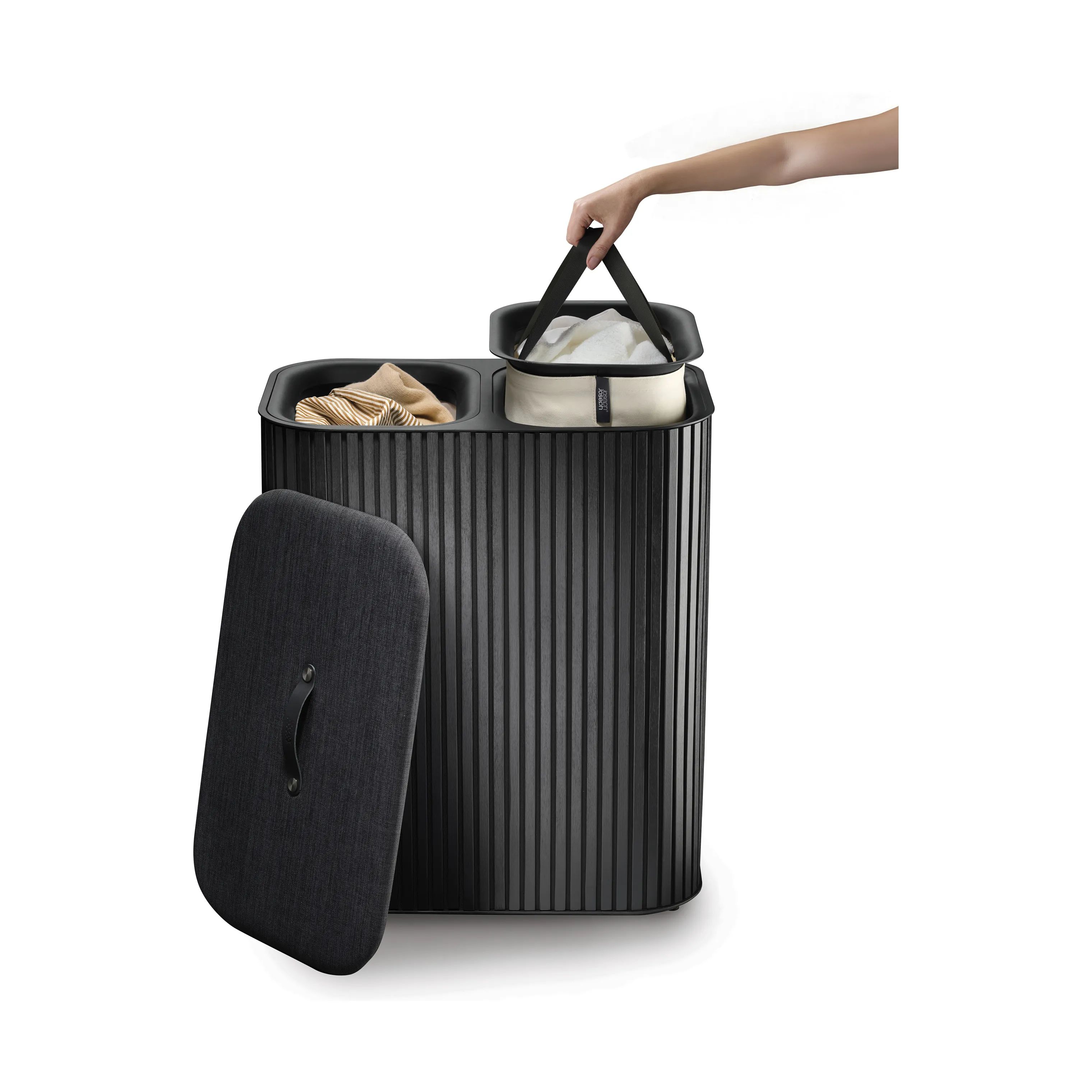 Joseph Joseph Vasketøjskurve Tota Luxe Vasketøjskurv i Sort, 2 rum, 10