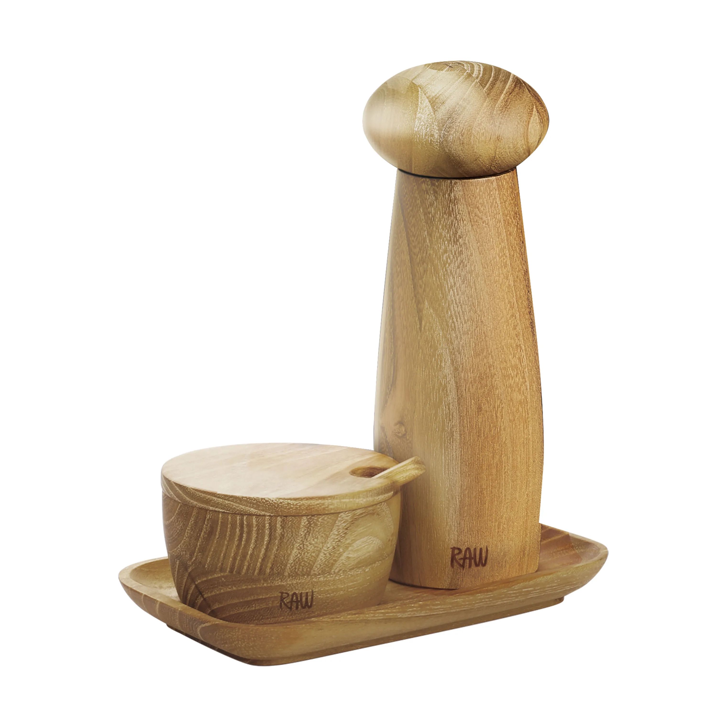 RAW by Aida Kværnsæt Teak Kværnsæt m. Saltkar i Natural, 1