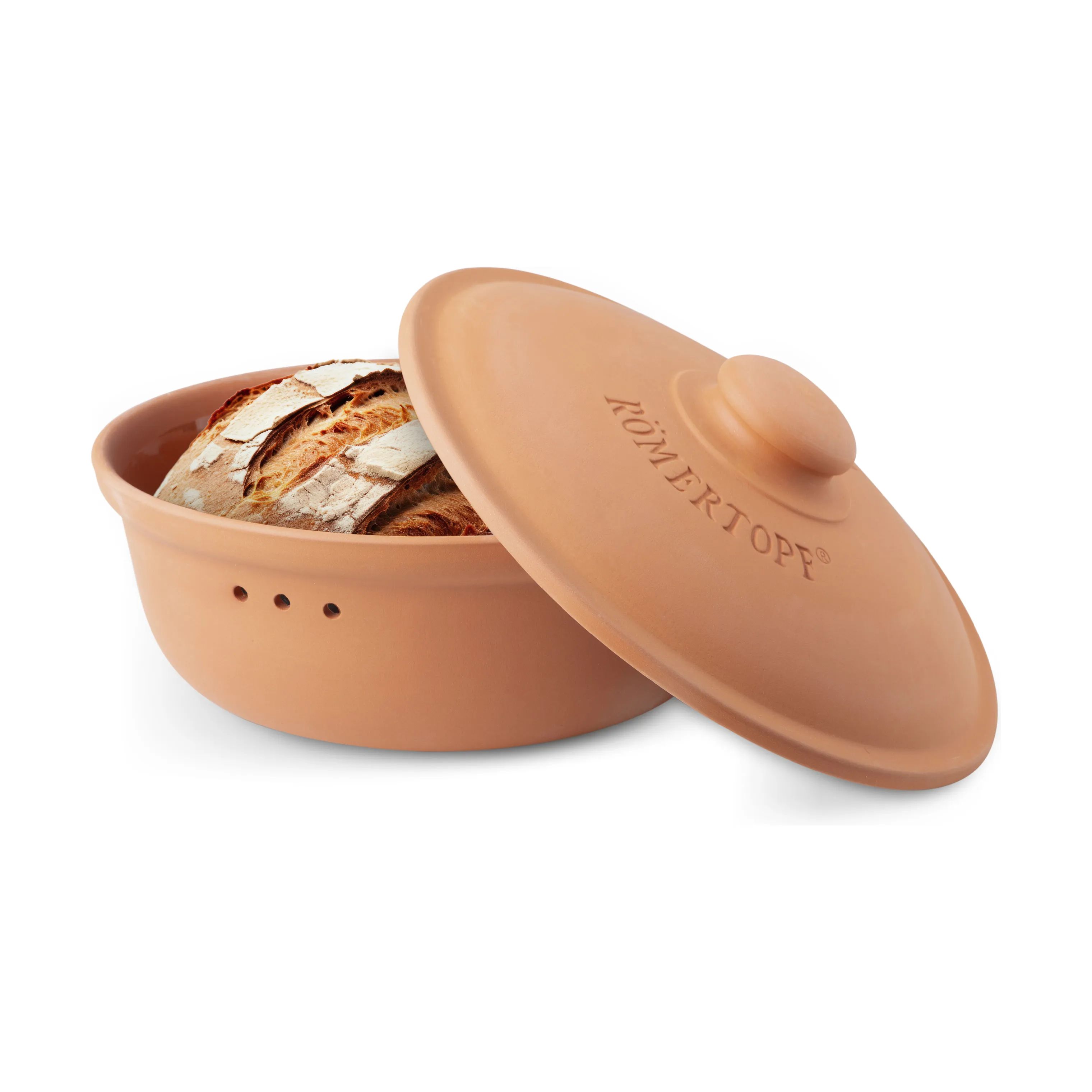 Römertopf Krukker med låg Brødopbevaring i Terracotta, 4.5 L, 2