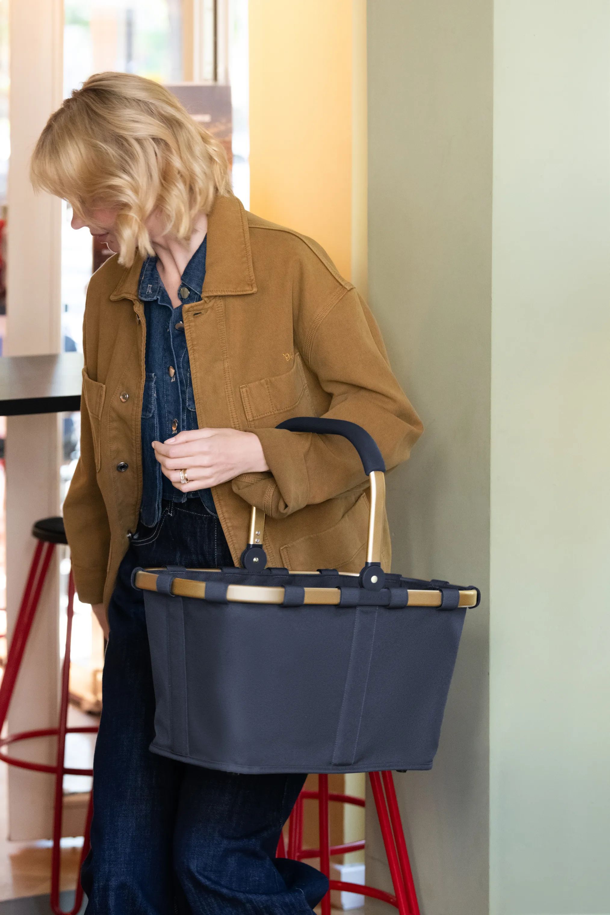 Reisenthel Indkøbskurve Carrybag Kurv i Blå/guld, B48 x L28 cm, 2
