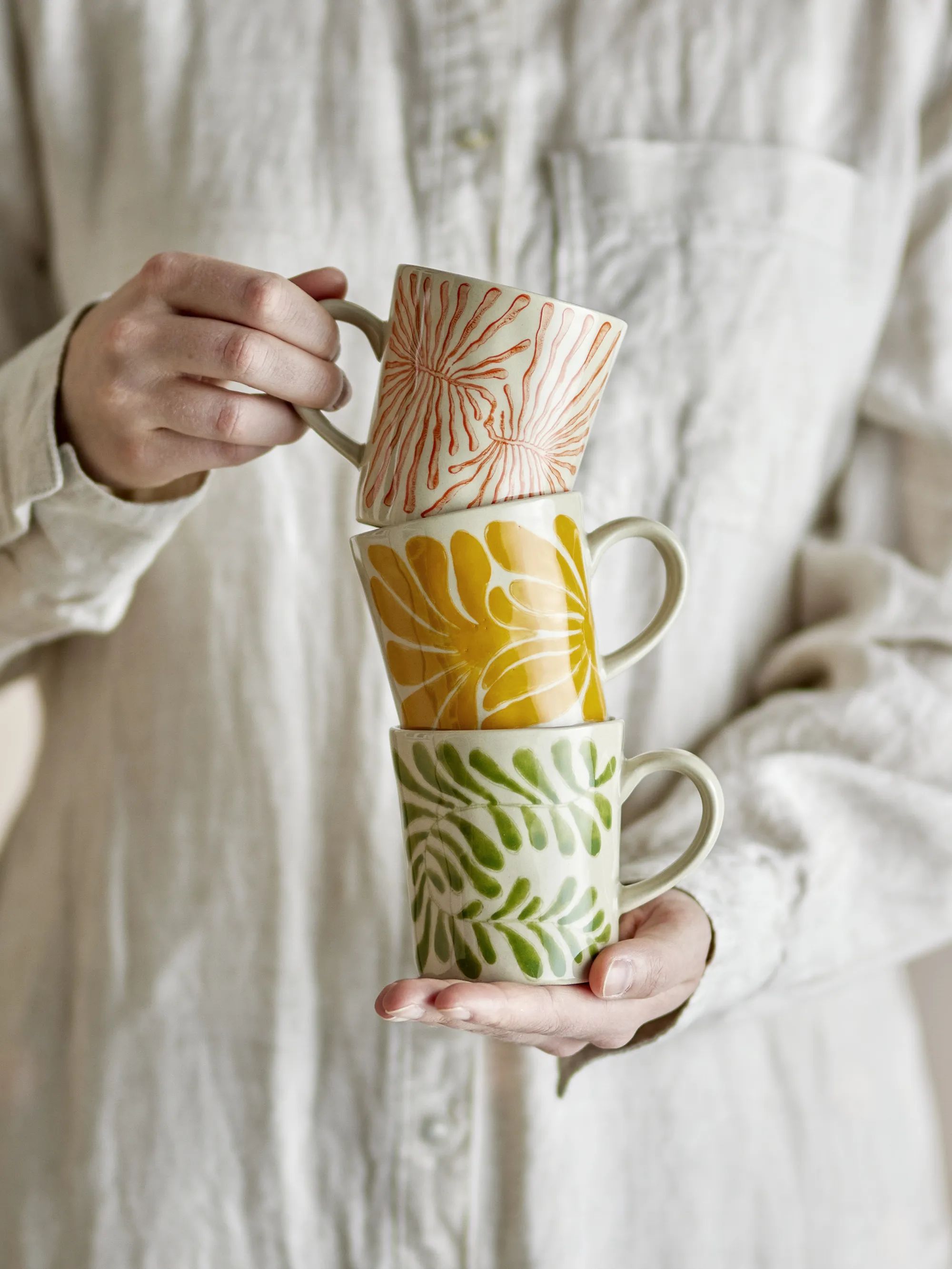 Creative Collection Krus og kopper med hank Fauni Kop - 3 stk. i Yellow, 2