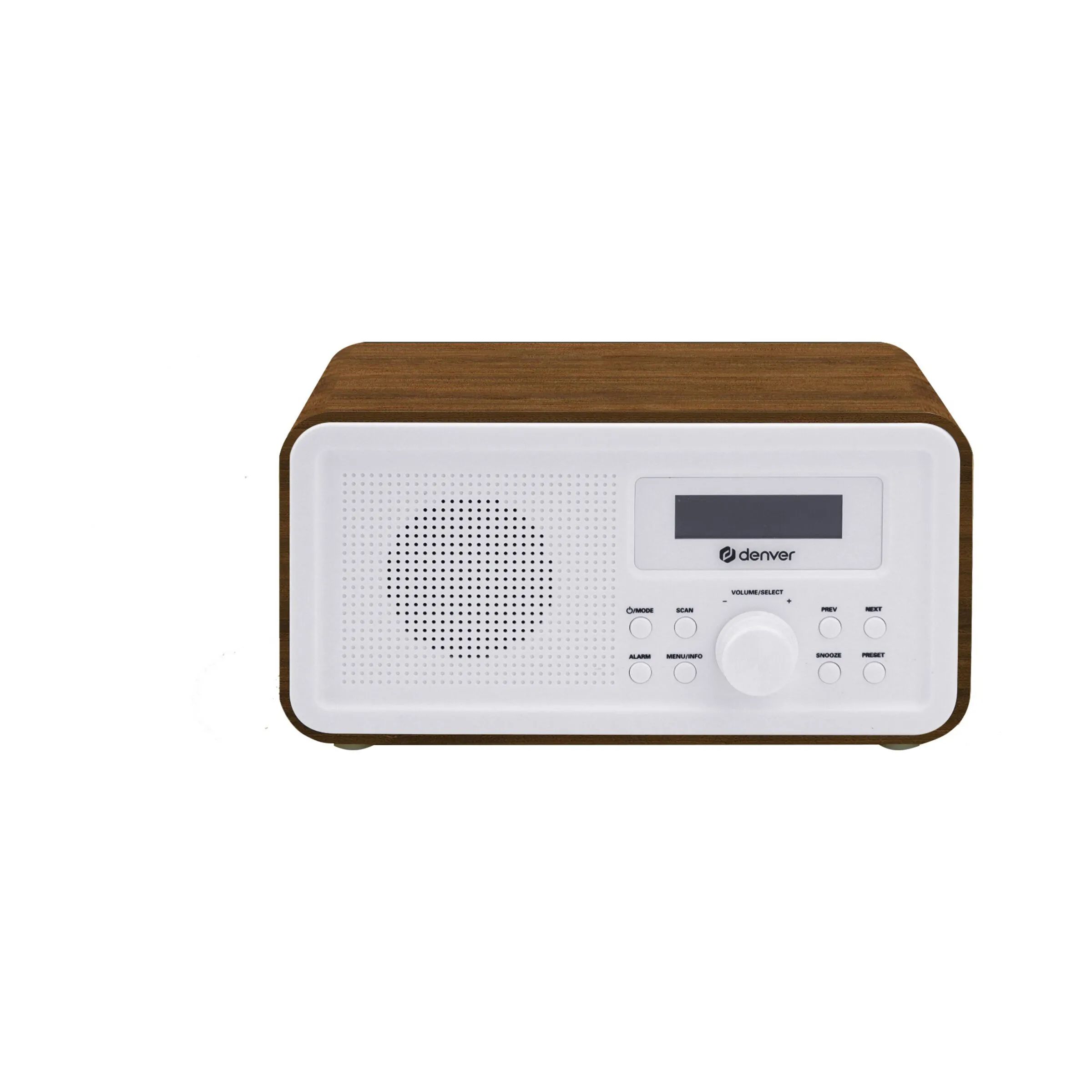 Denver Højtalere DAB+ PLL FM Radio i Mørk træ og hvid, 2