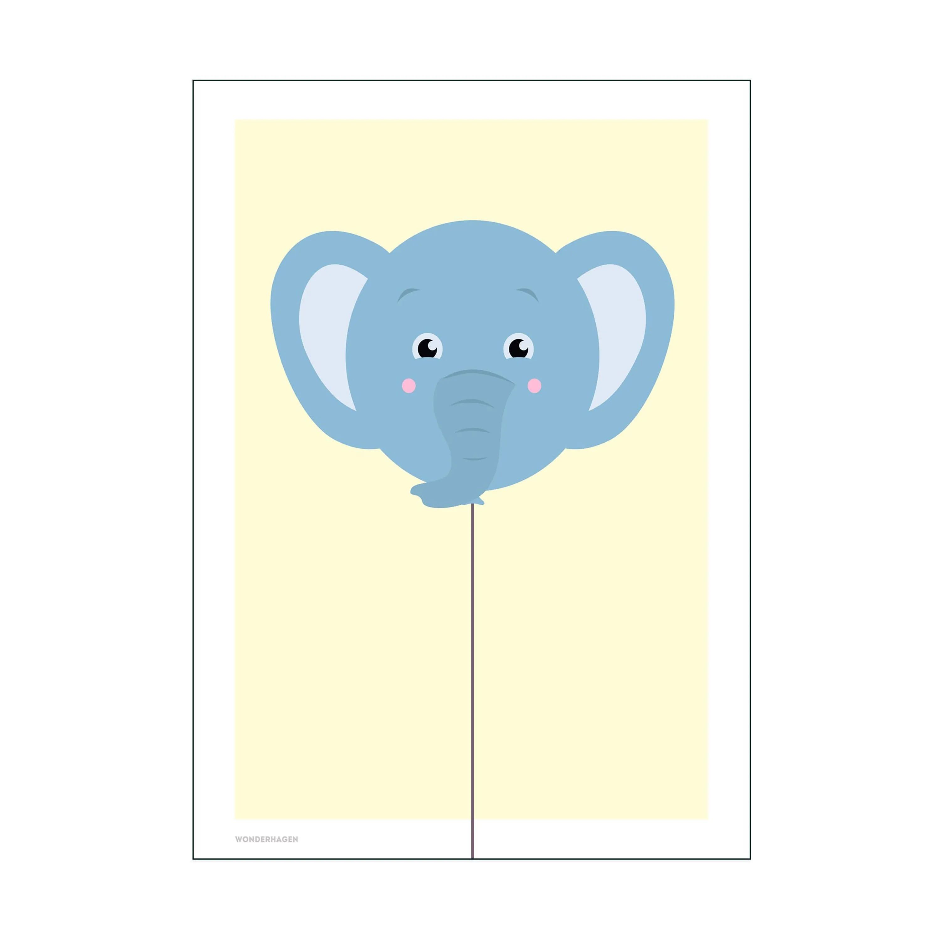 Poster&Frame Plakater Plakat - Balloon Elephant i B50 x L70 cm, 1