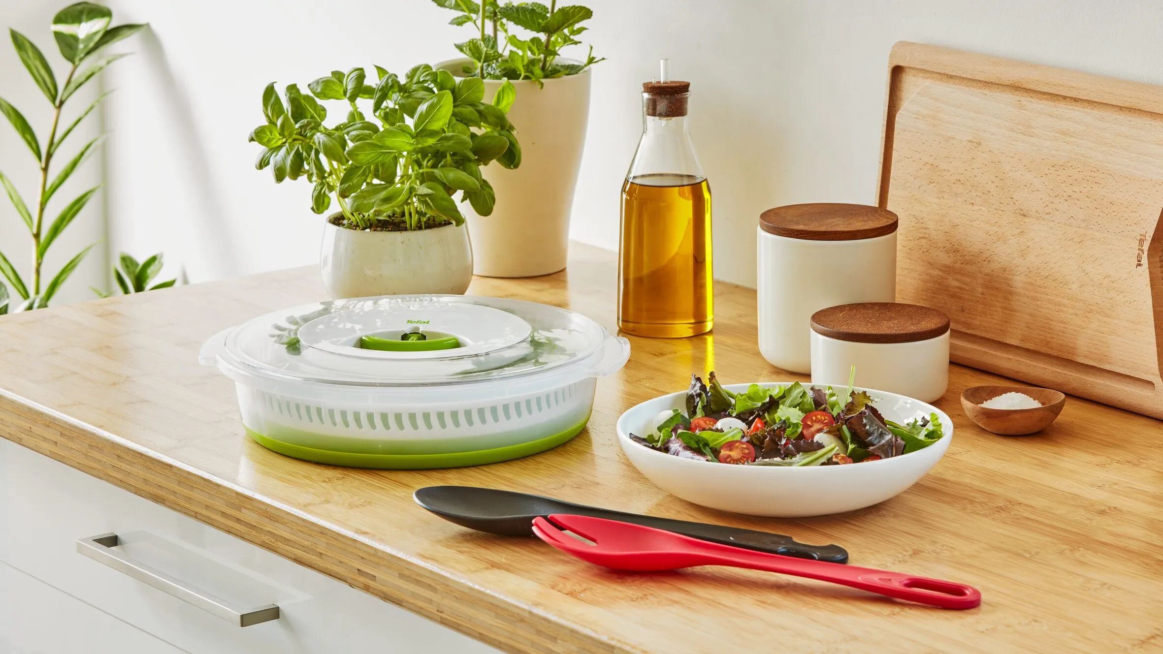 Tefal Salatslynger Foldbar Salatslynge i Grøn / Hvid, 8