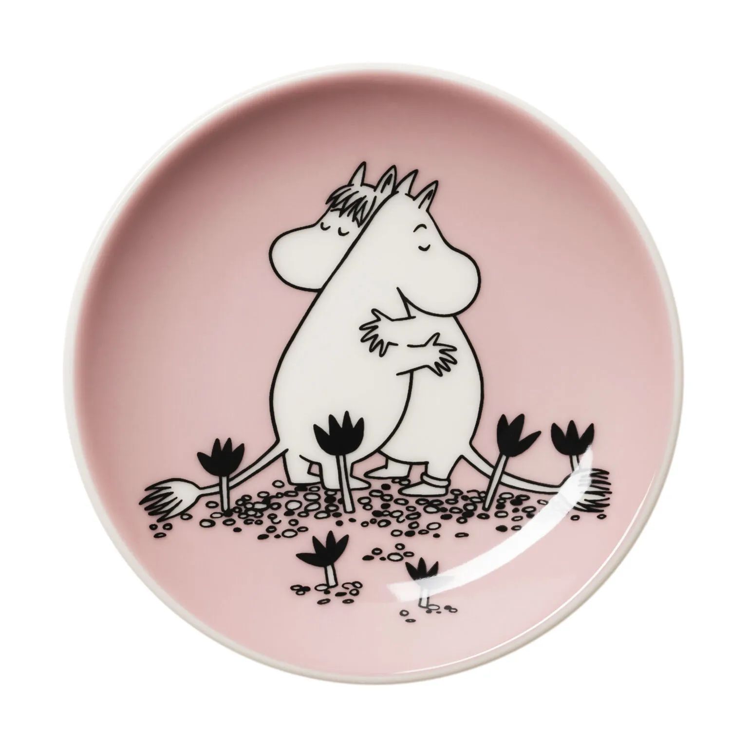 Moomin Arabia Kage- og desserttallerkener Klassisk Jubilæums Mini Tallerken - Kærlighed i Lyserød, 1