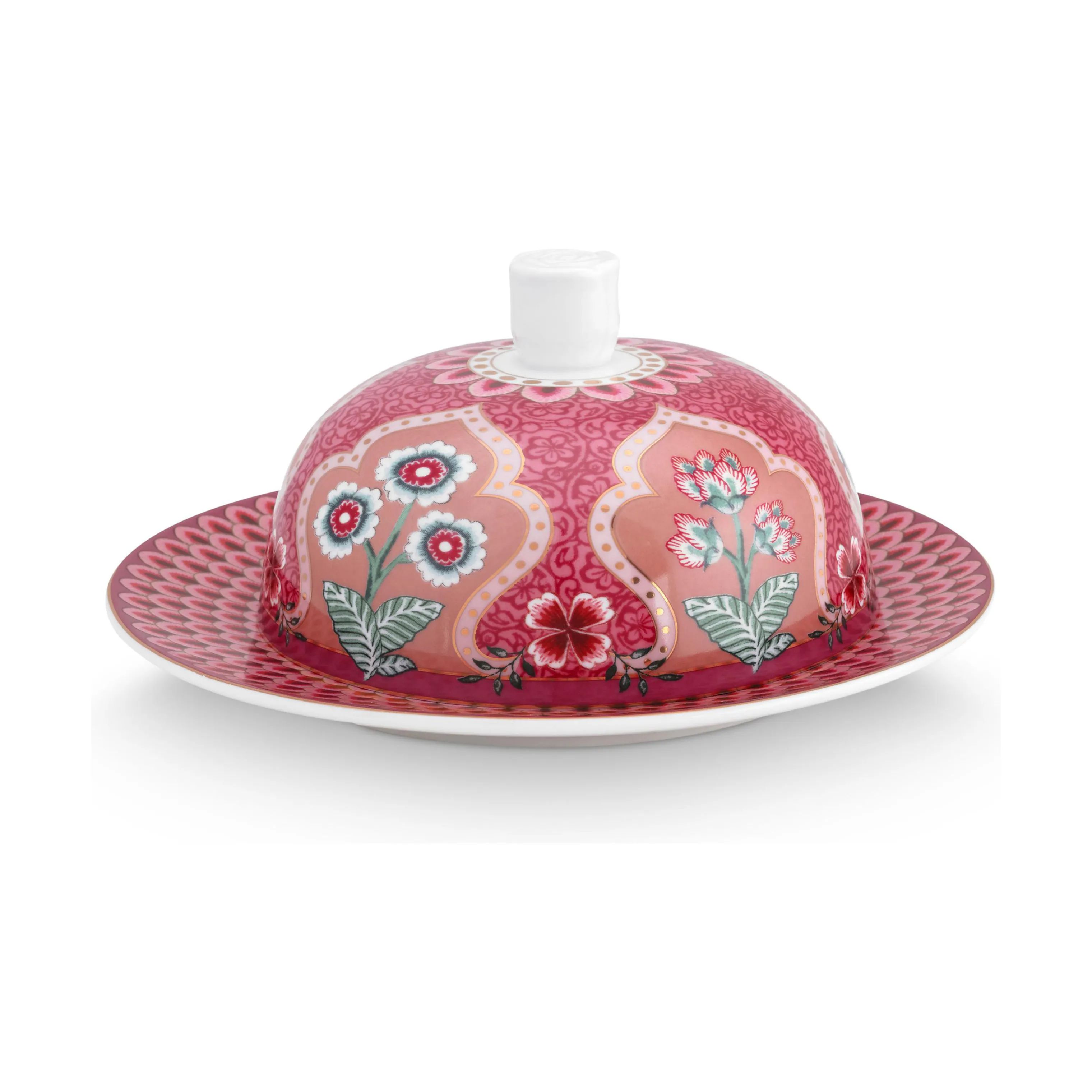 PIP Studio Smørbokse Flower Festival Smørboks i Pink, 3