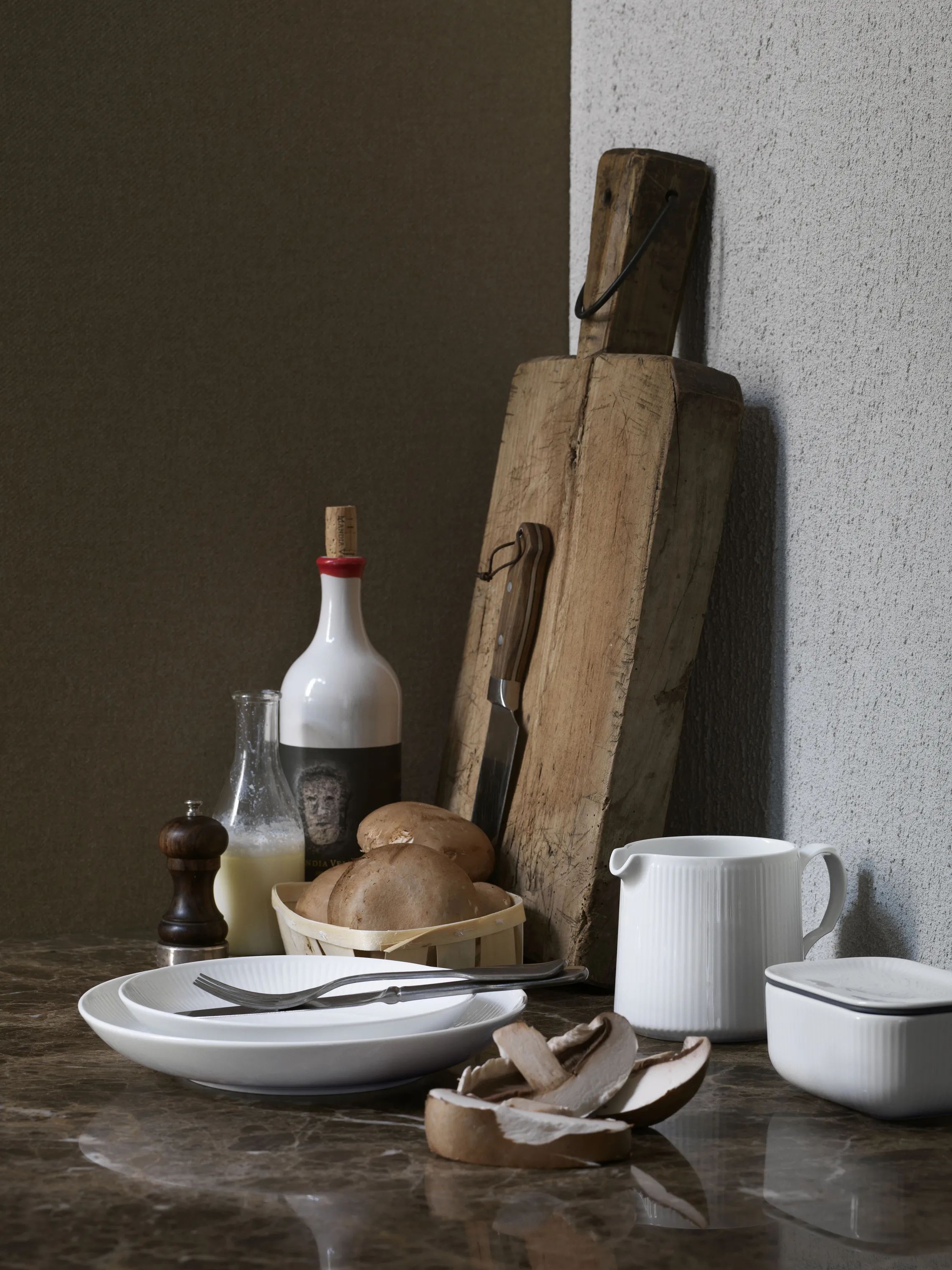 Royal Copenhagen Smørbokse Hvid Riflet Smørboks i Hvid, 2