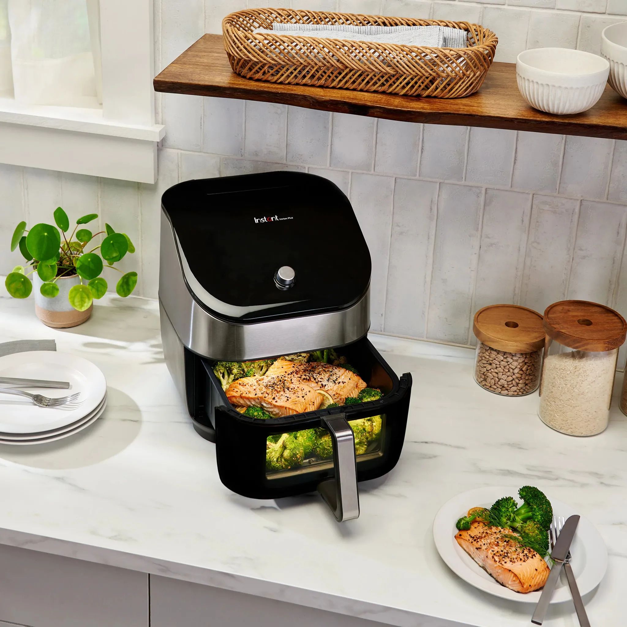 Instant Airfryers Vortex+ Airfryer i Sort/rustfrit stål, 2