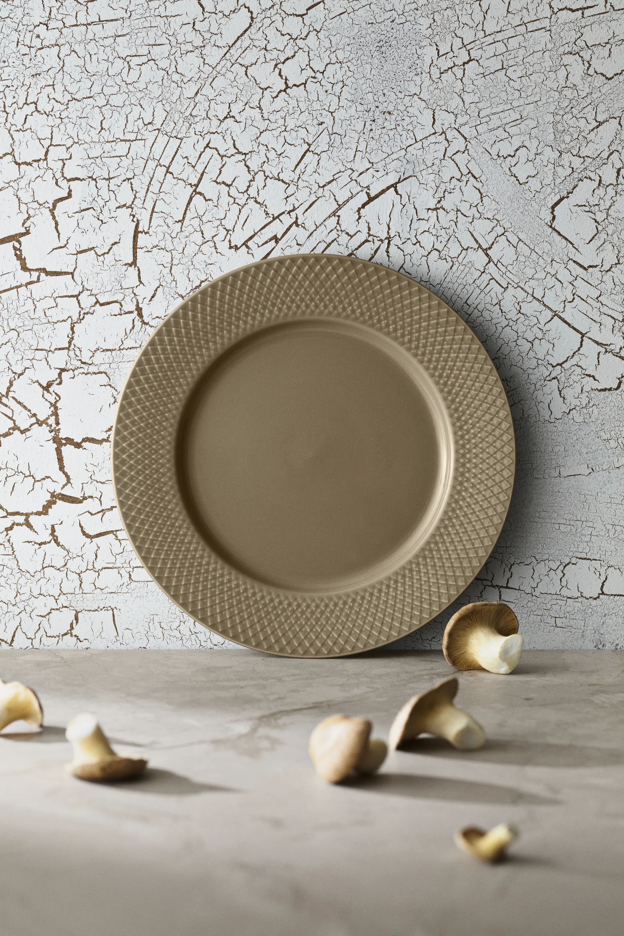 Lyngby Porcelæn Middagstallerkener Rhombe Earth Middagstallerken i Clay, 27 cm, 3