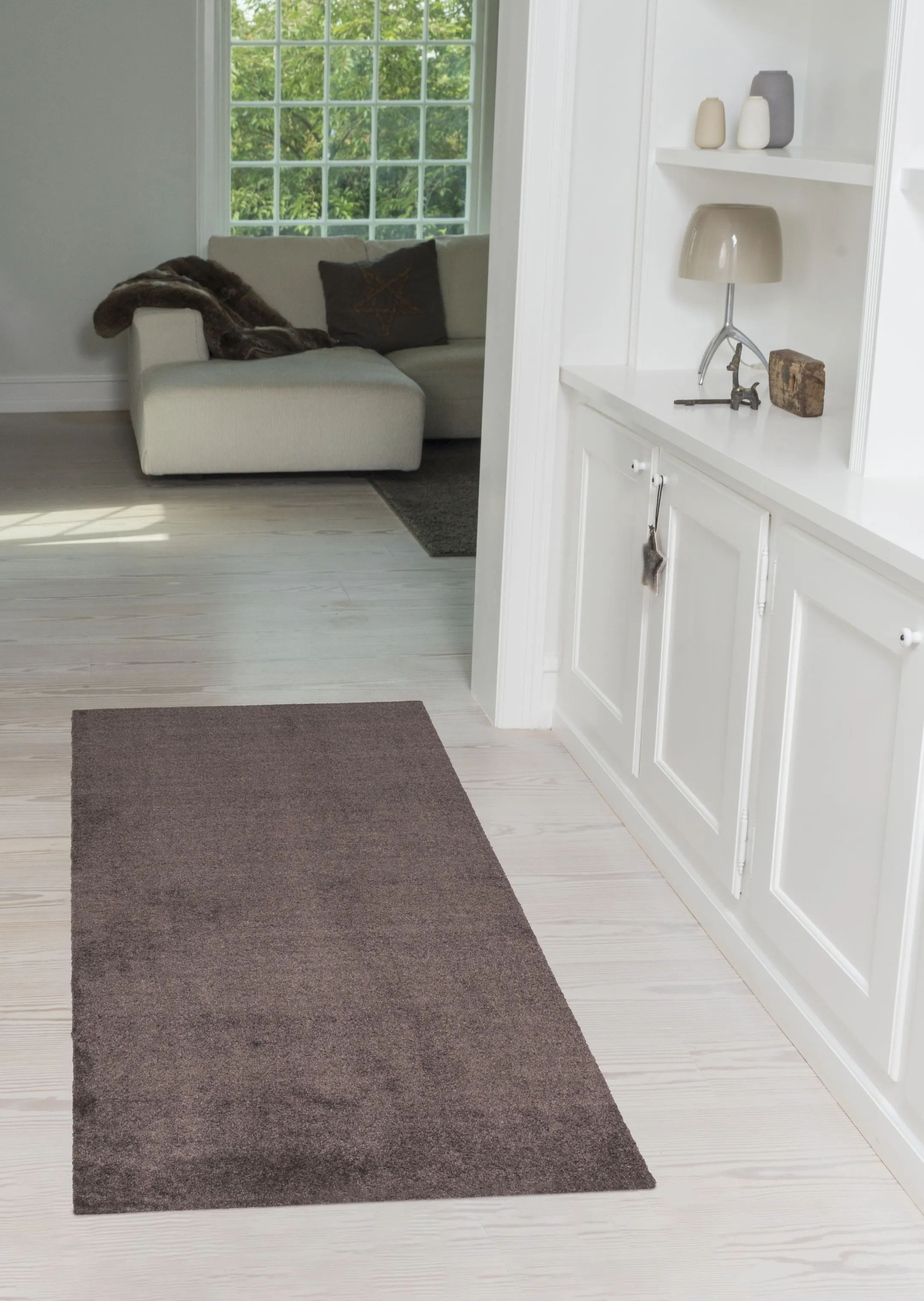 Tica Copenhagen Dørmåtter Uni Color Gulvmåtte i Mørkebrun, B67 x L150 cm, 3