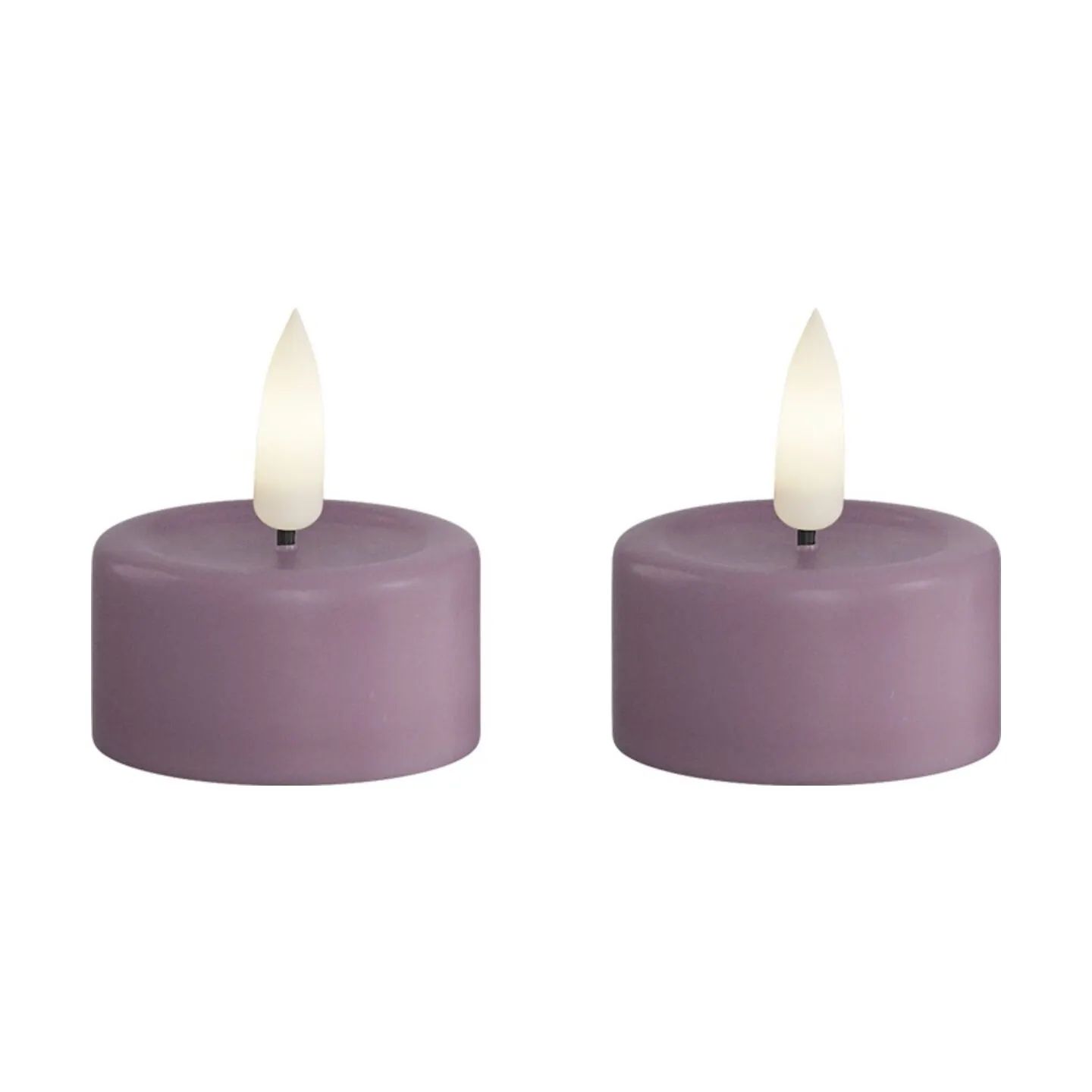Deluxe Homeart LED-lys Real Flame LED Fyrfadslys - 2 stk. i Lys lilla, 1