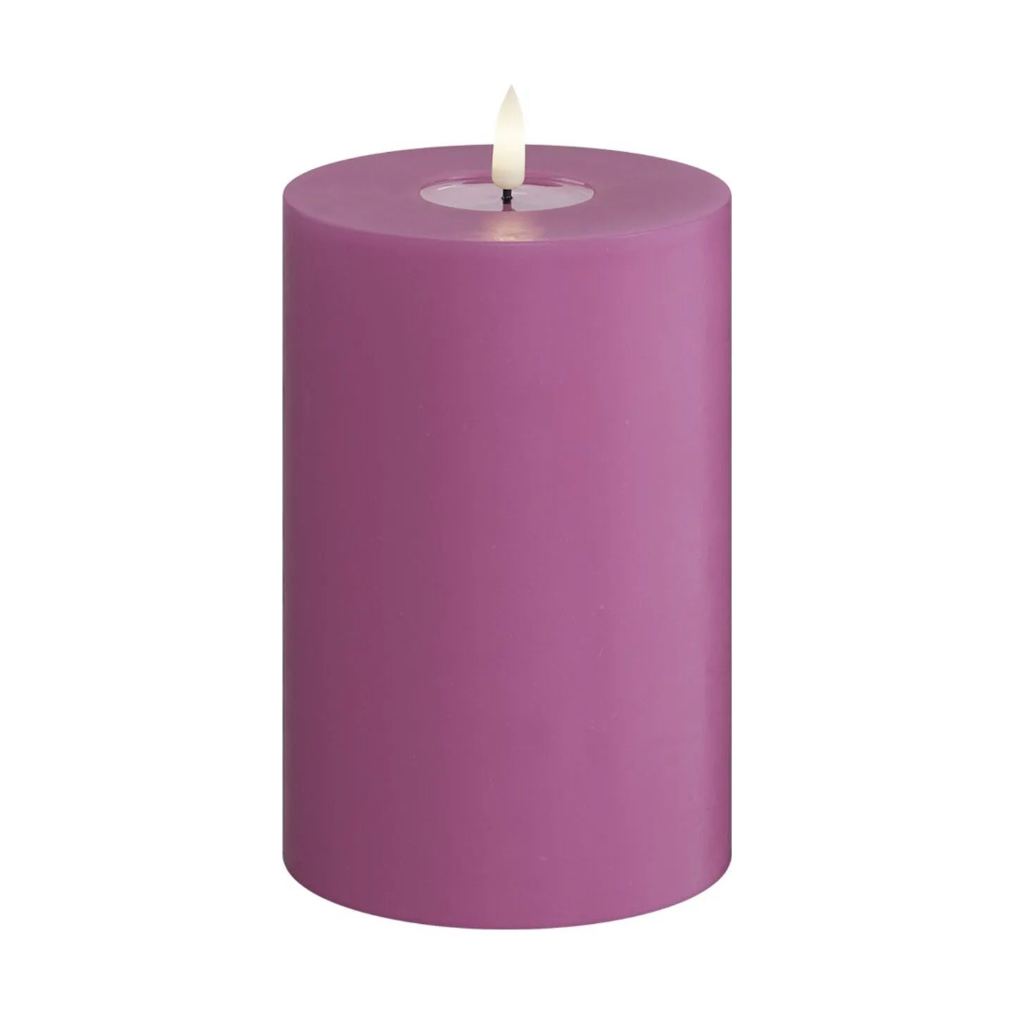 Deluxe Homeart LED-lys Real Flame LED Bloklys i Magenta , 15 cm, 1