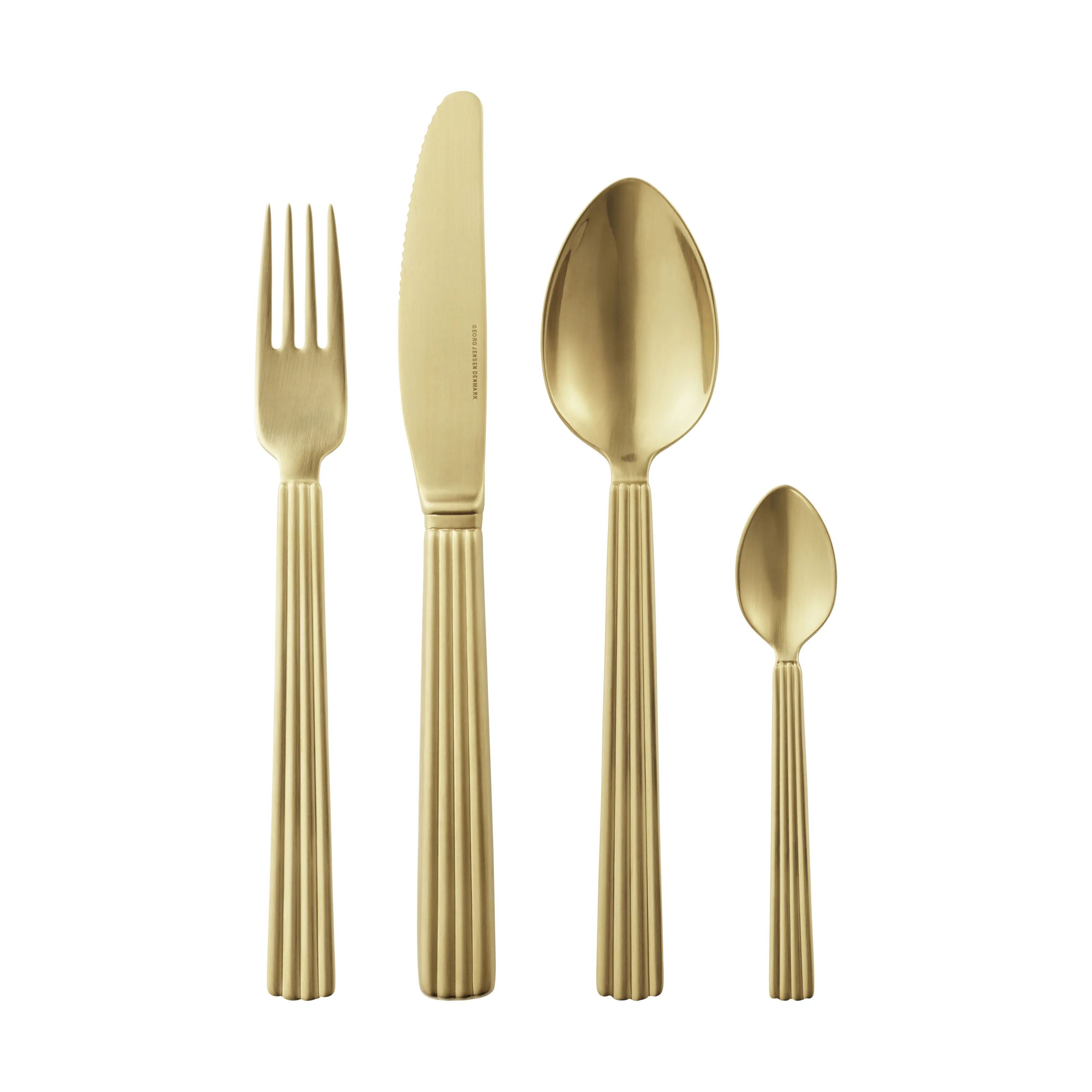 Georg Jensen Bestiksæt Bernadotte Bestiksæt - 16 dele i Mat Guld, 16 stk., 1