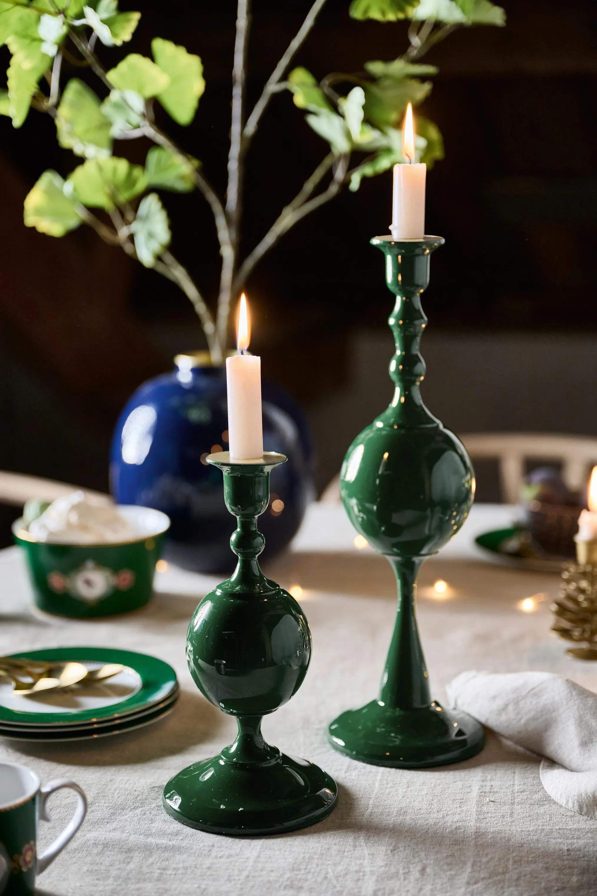 PIP Studio Kronelysestage Love Birds Lysestage i Green , 37 cm, 3