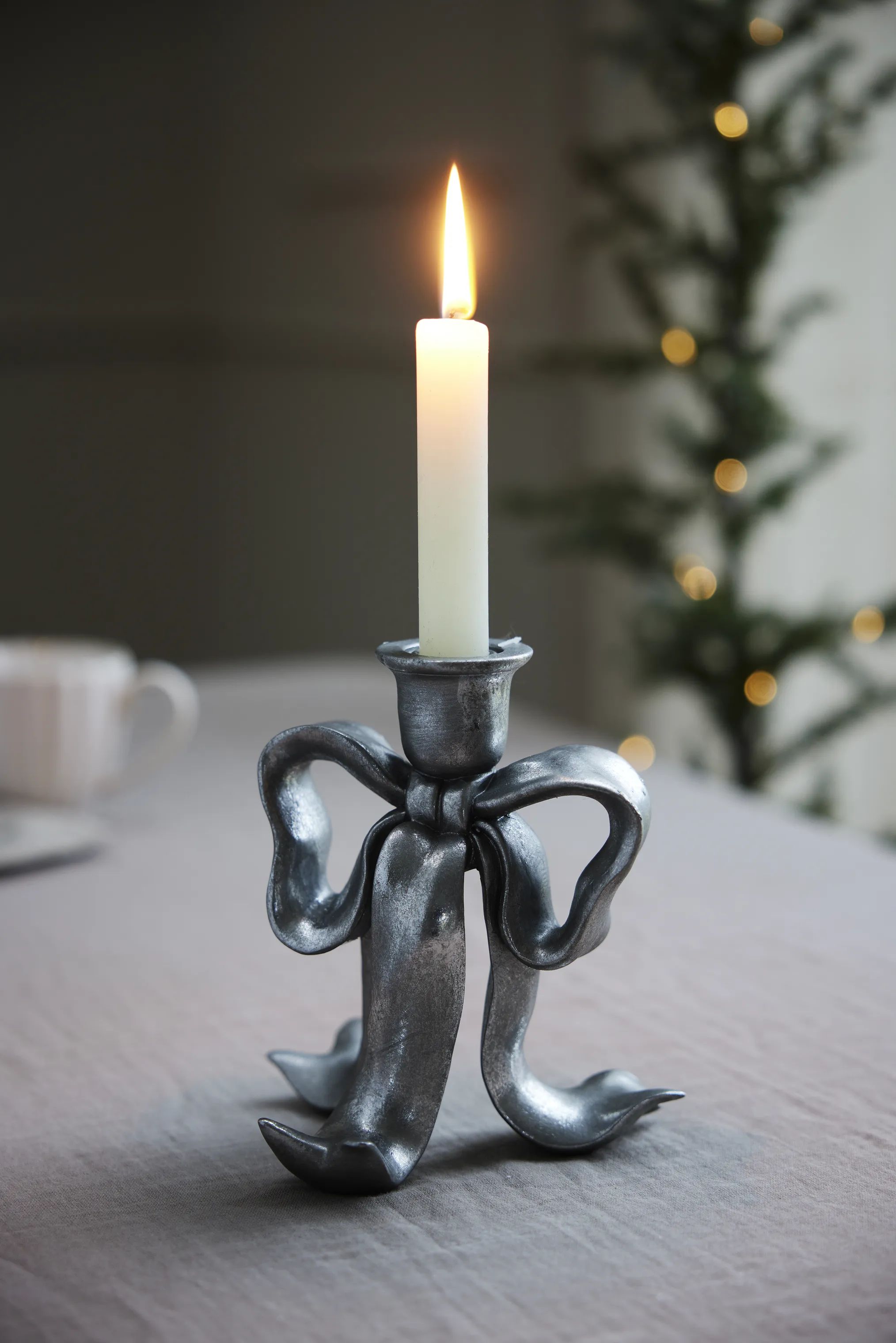 Lene Bjerre Kronelysestage Serafina Lysestage i antik sølv, 19,7 cm, 2