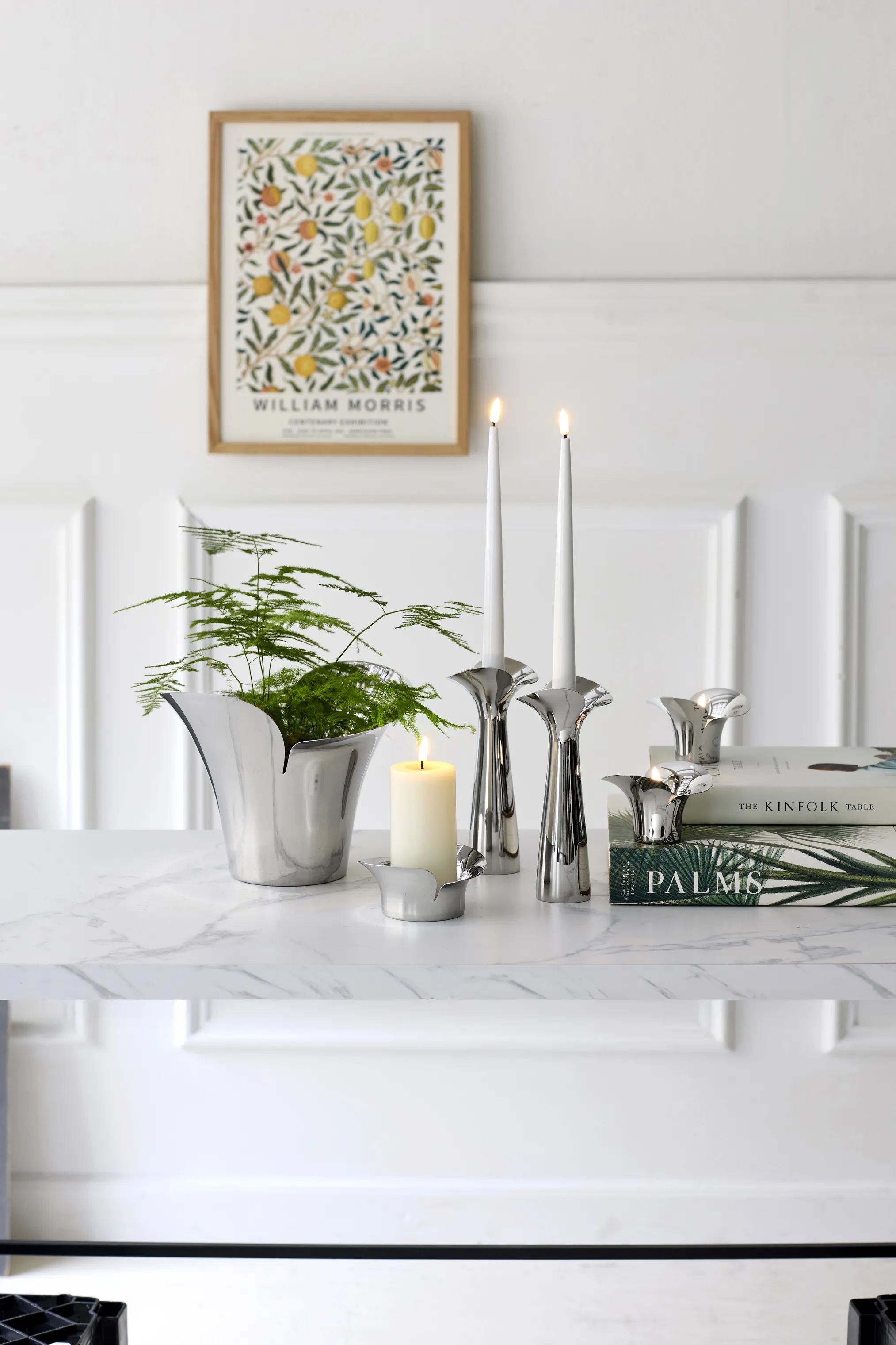 Georg Jensen Kronelysestage Bloom Botanica Lysestage - 2 stk. i Stål, 20 cm, 3