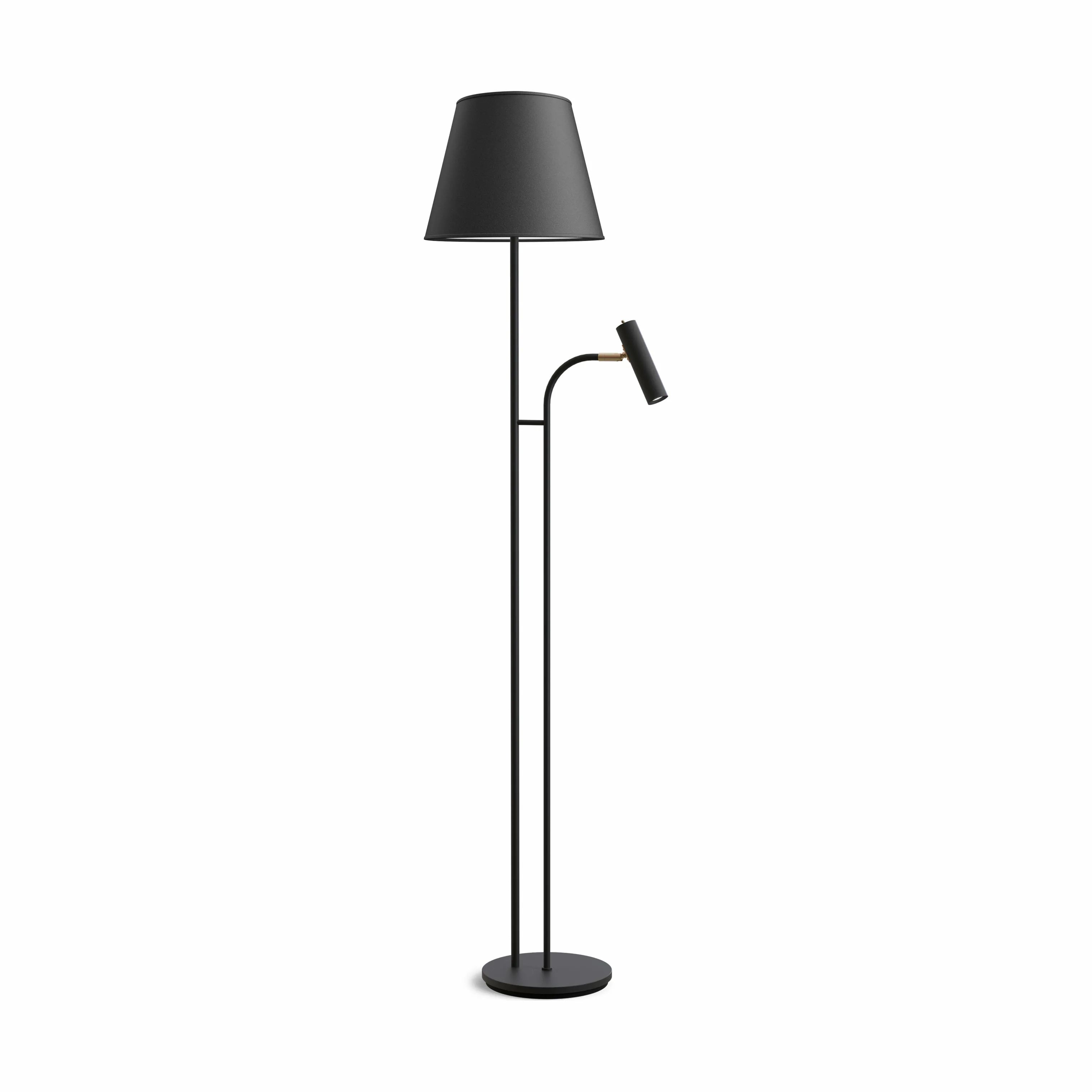 Belid Gulvlamper Slender Gulvlampe u. skærm i Sort/messing, 1