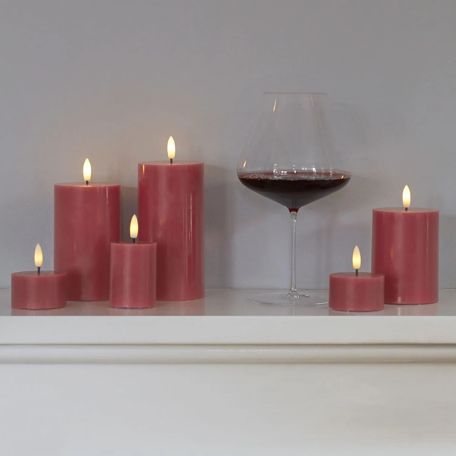 Sirius LED-lys Sille LED Bloklys i Rose Plum, H10 x Ø7,5 cm, 3