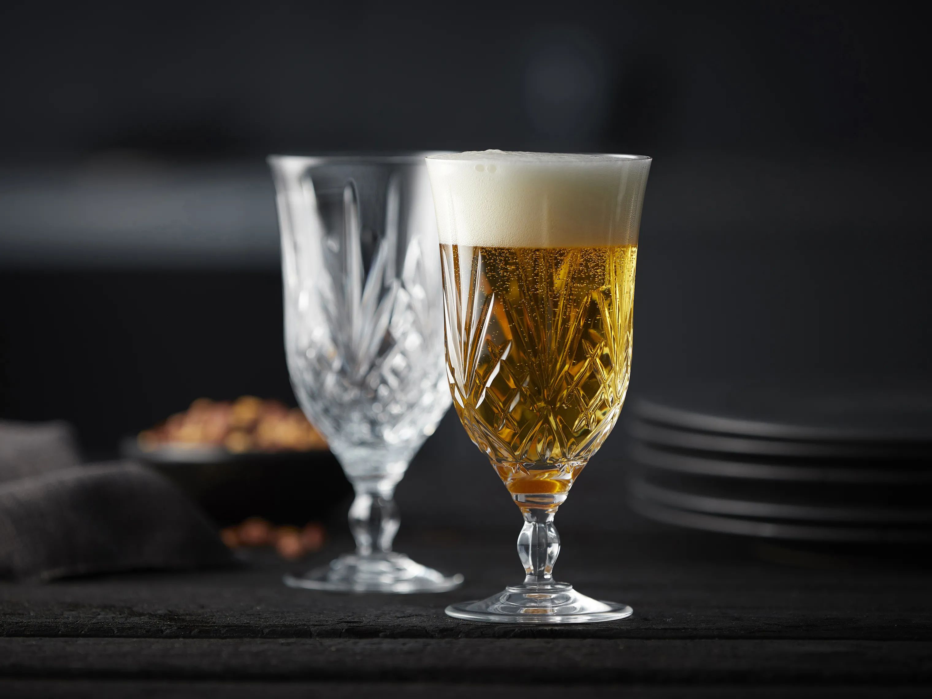Lyngby Glas Ølglas Melodia Ølglas - 4 stk. i Klar, 40 cl, 3