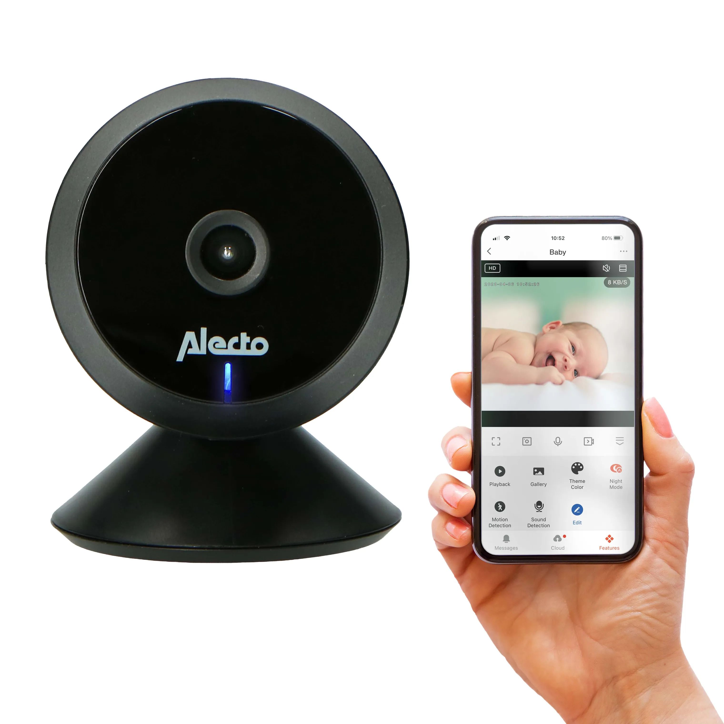 Alecto Babyalarmer Babyalarm m. Kamera i Sort, 2