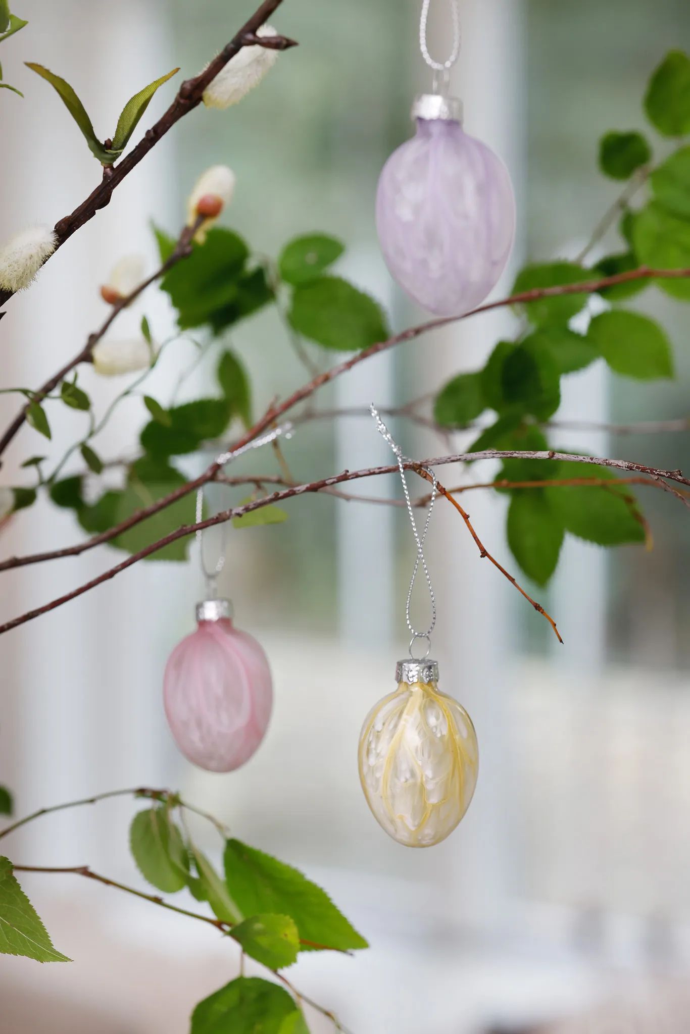 CASA Living Påskeæg og ophæng Glasæg - 9 stk. i rosa/gul/lilla nuancer, 2