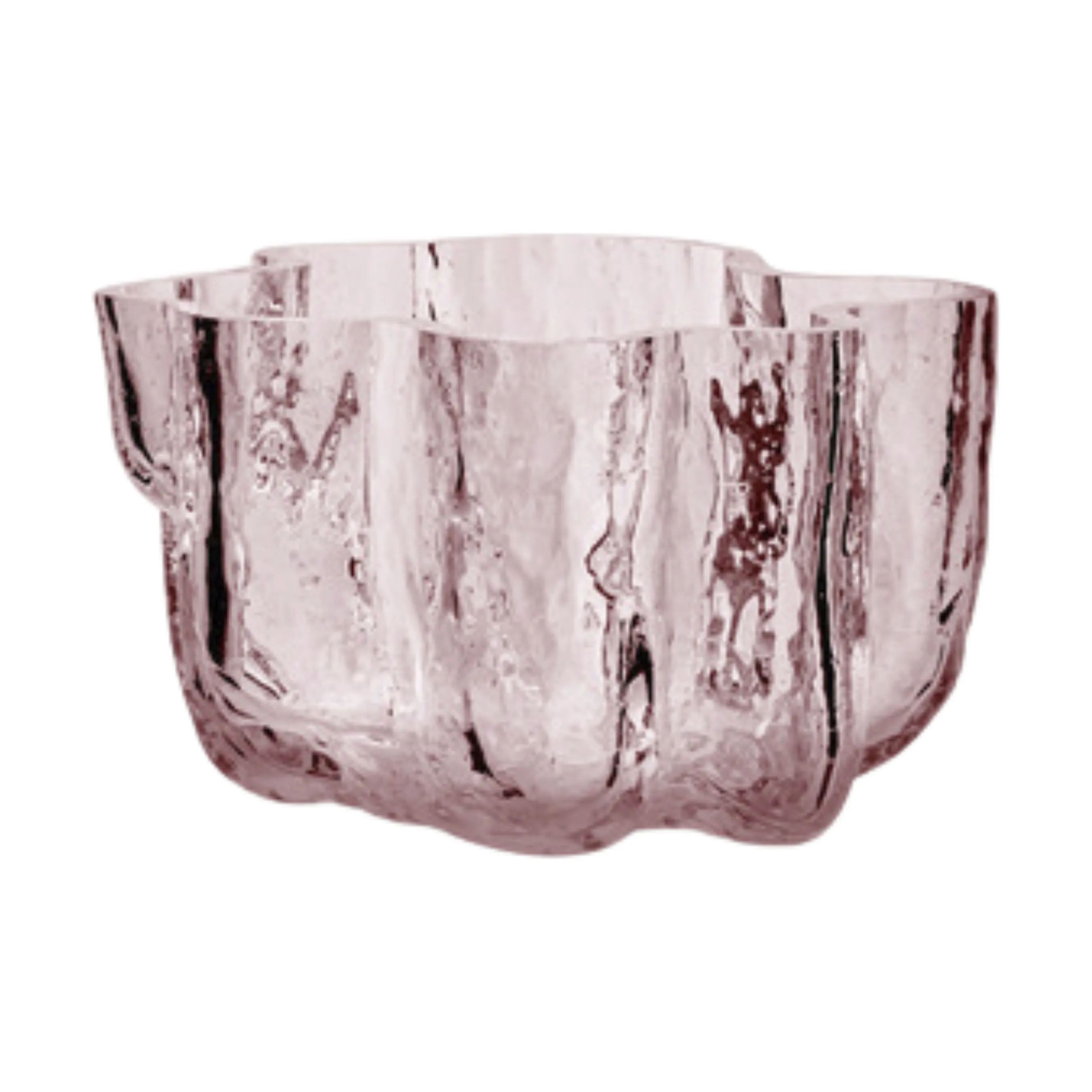Kosta Boda Fyrfadsstage Crackle Lysestage i Pink, 3