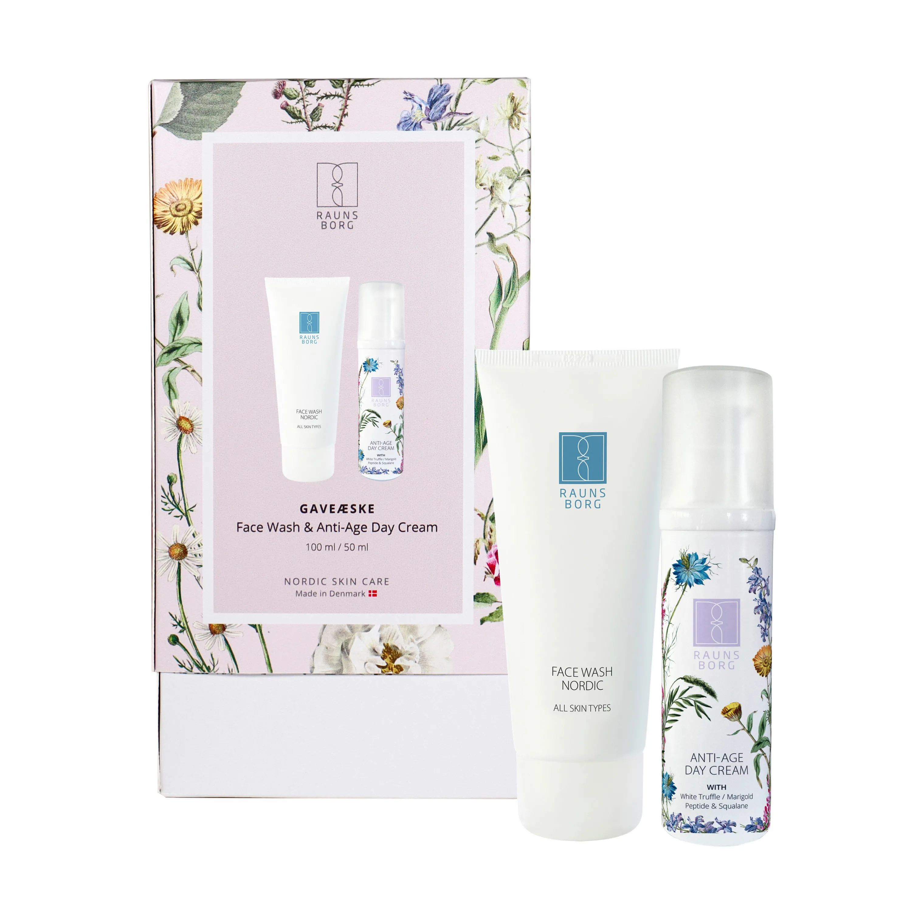 Raunsborg Gaveæsker Nordic Face Wash & Anti-Age Day Cream Gavesæt i Klar, 1