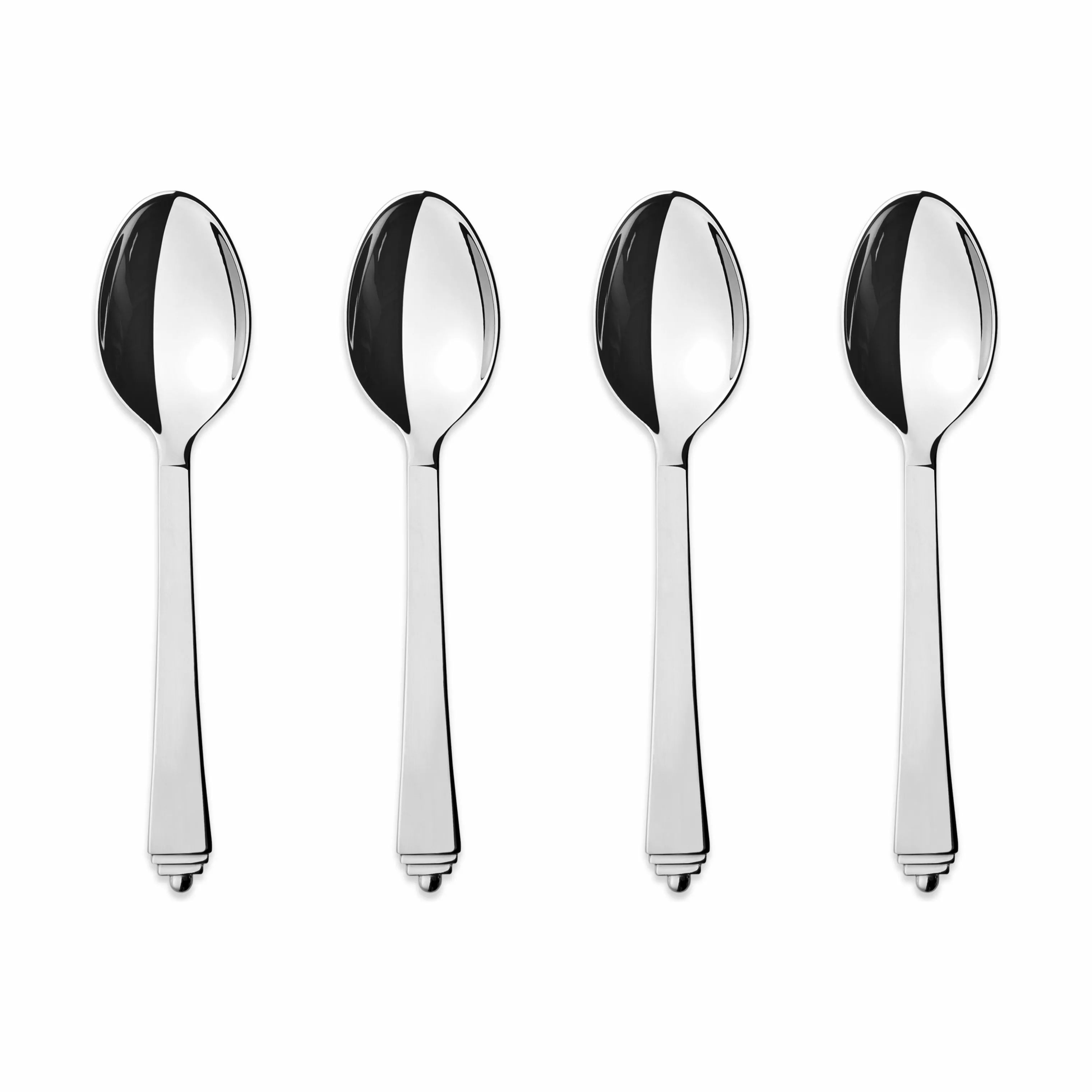 Georg Jensen Kaffe- og teskeer Pyramide Teske - 4 stk. i Sølvfarvet, 13,7 cm, 1