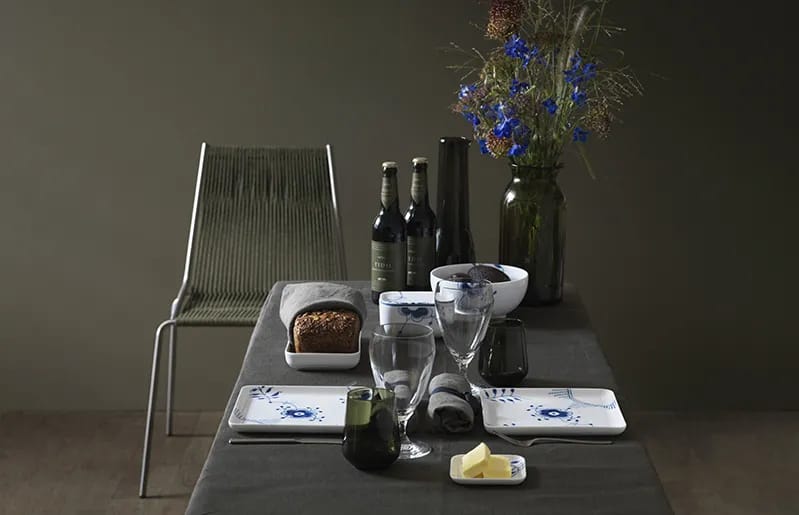 Royal Copenhagen Serveringsfade Blå Mega Riflet Tallerken i B20 x L20 cm, 5