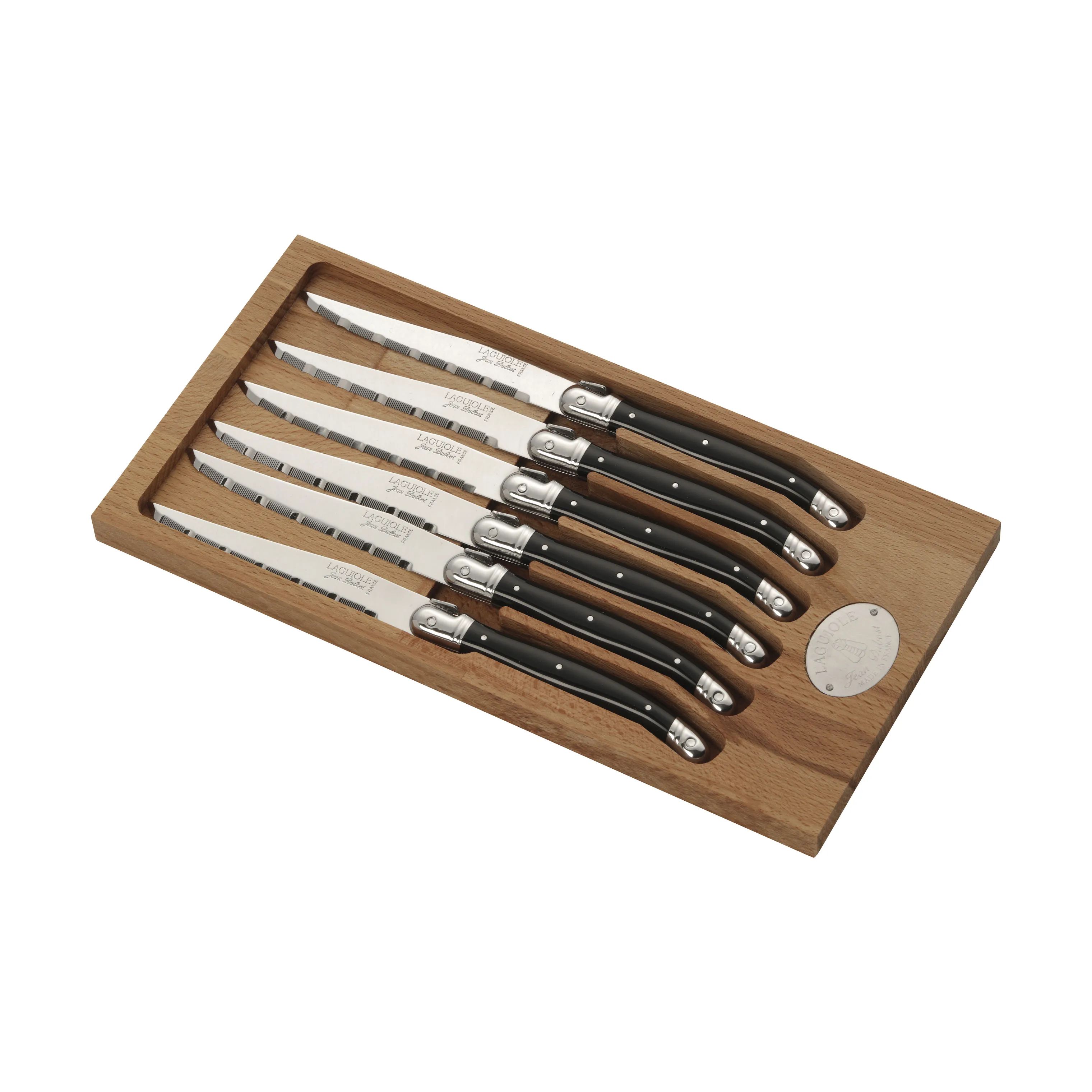 Jean Dubost Bordknive Laguiole Kniv - 6 stk. i Sort, 1