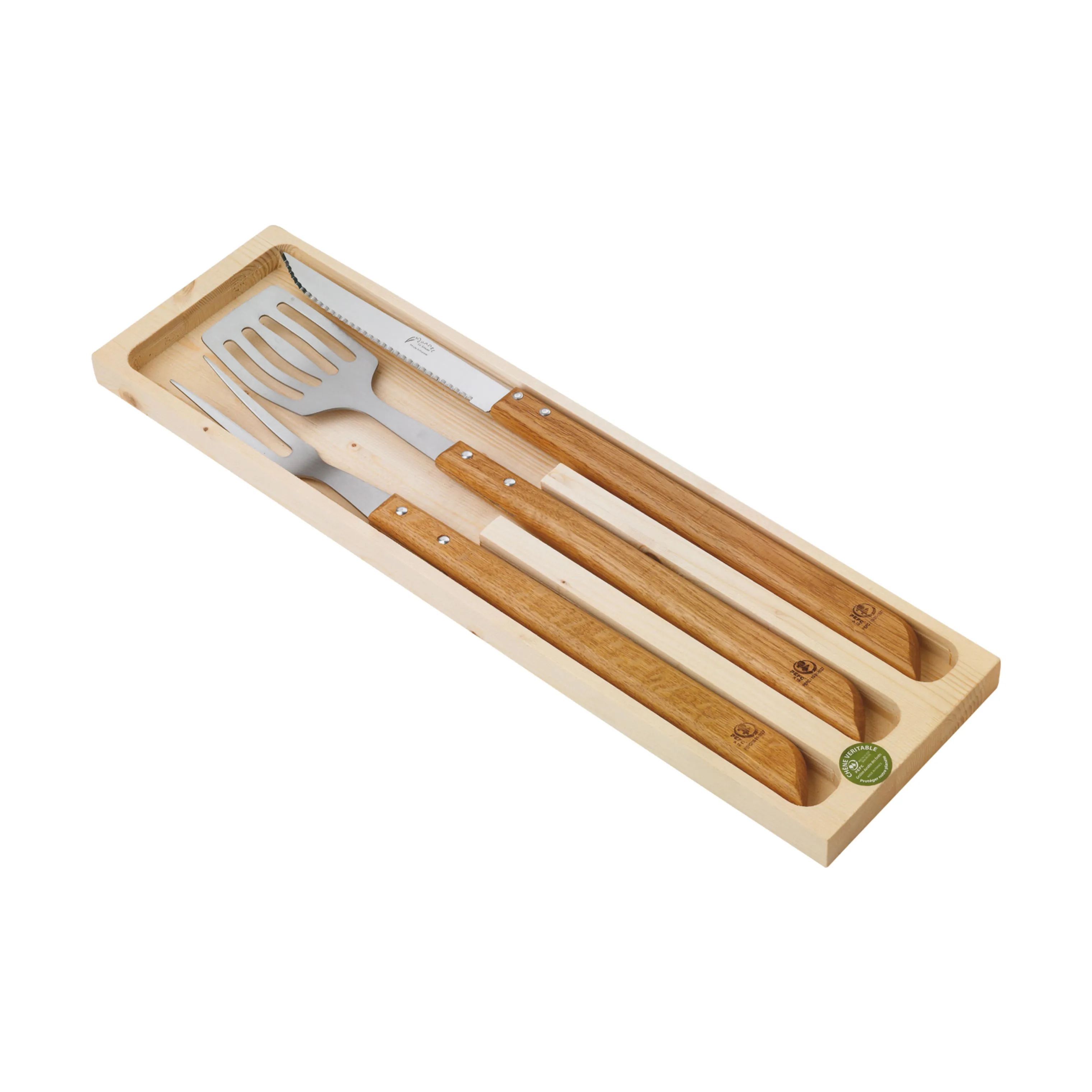 Jean Dubost Grillredskaber BBQ sæt - 3 dele i Natur, 1