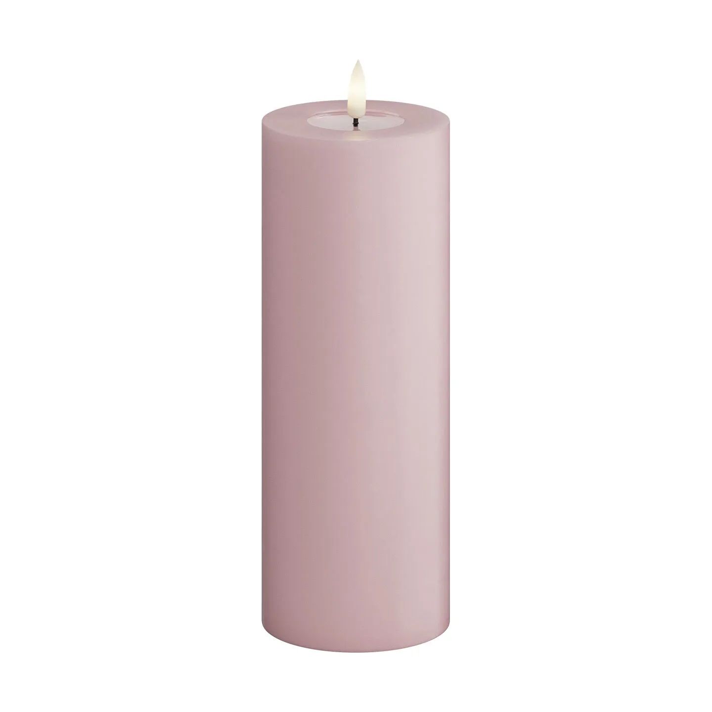 Deluxe Homeart LED-lys Real Flame LED Bloklys i Lys Rosa, 20 cm, 1