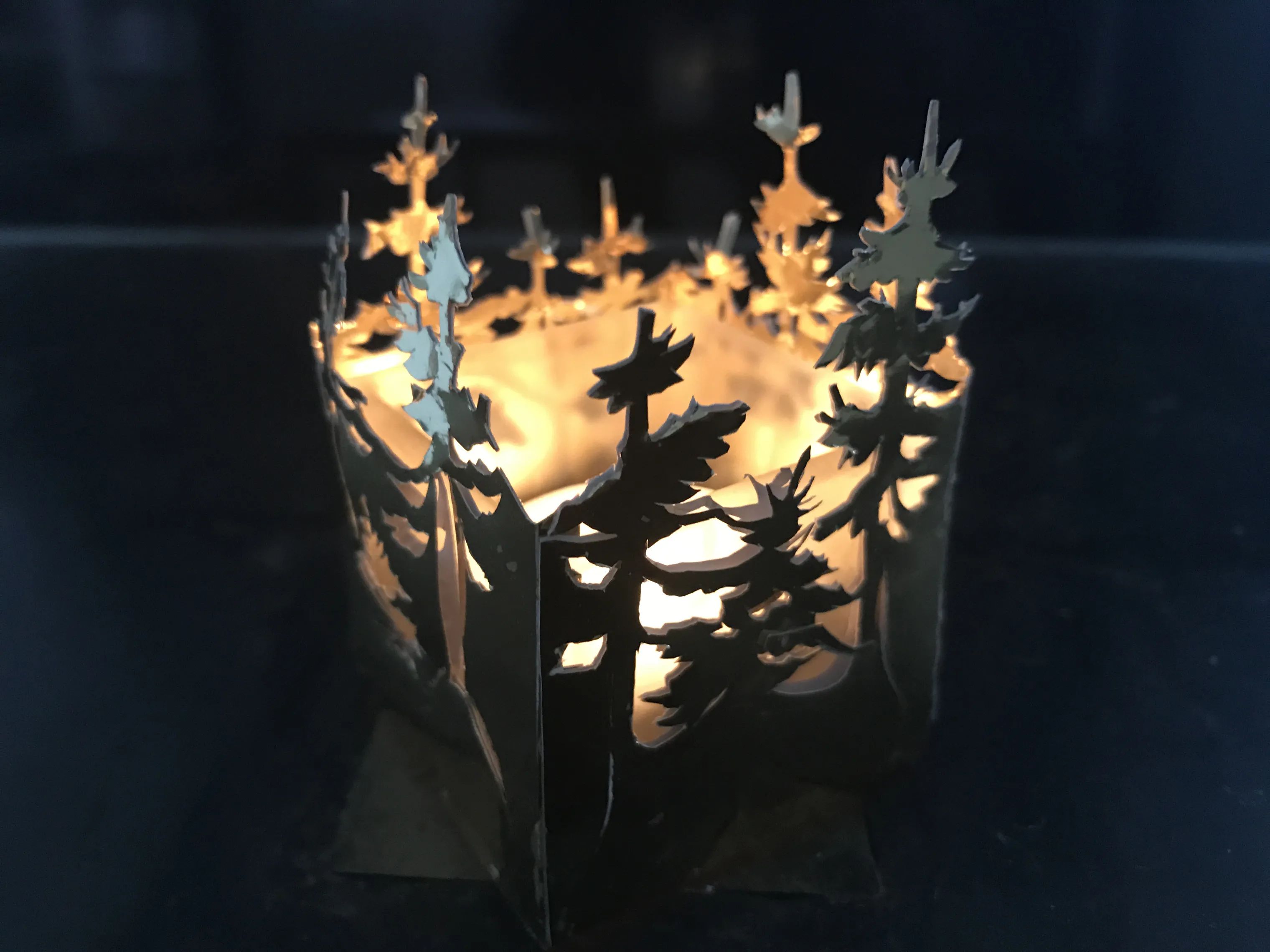 Jette Frölich Design Jule- og adventsstager Design Fyrfadsstage Vinterskov i Guldfarvet, 7 cm, 2