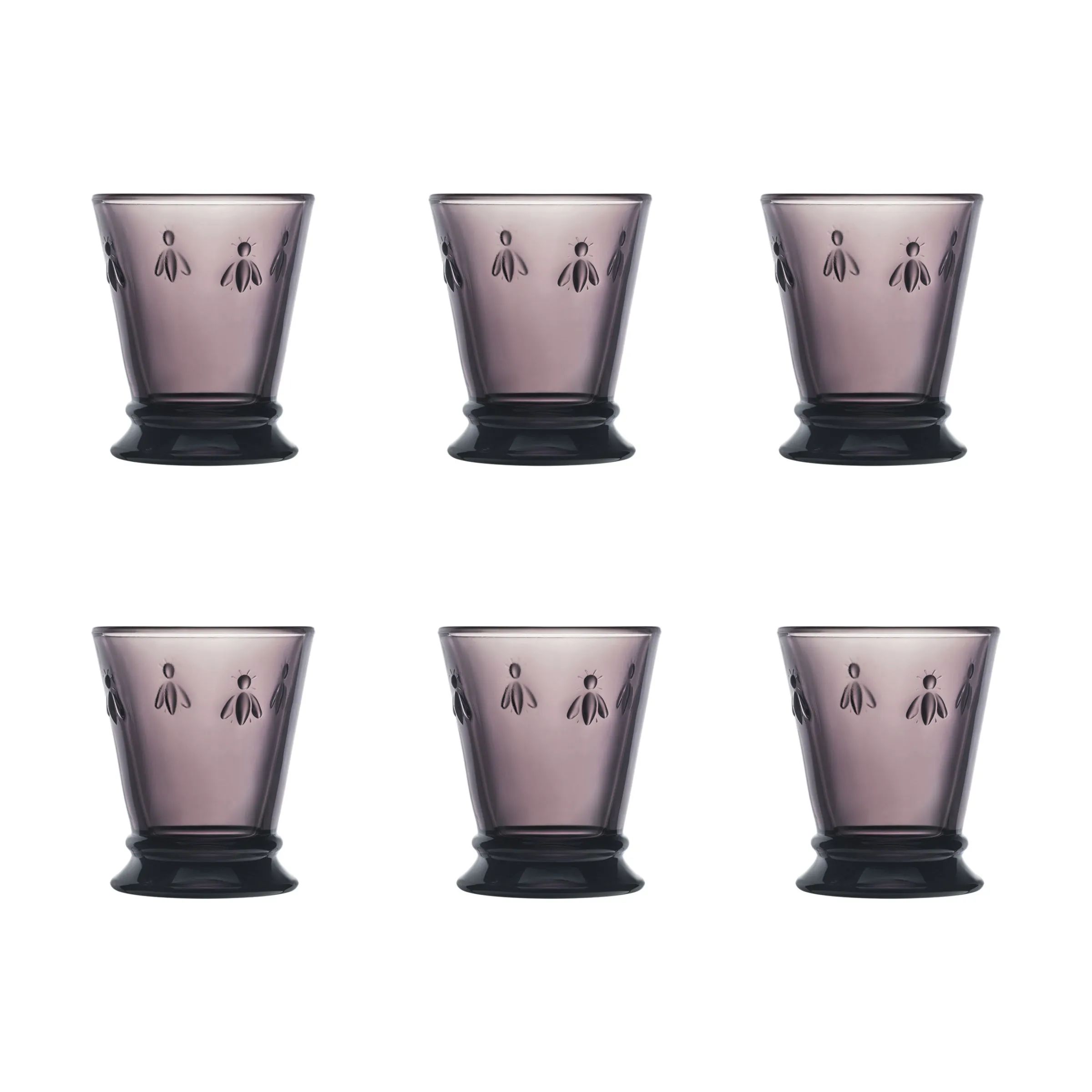 La Rochère Vandglas Abeille Abielle Vandglas - 6 stk. i 26 cl - Aubergine - Bier, 1