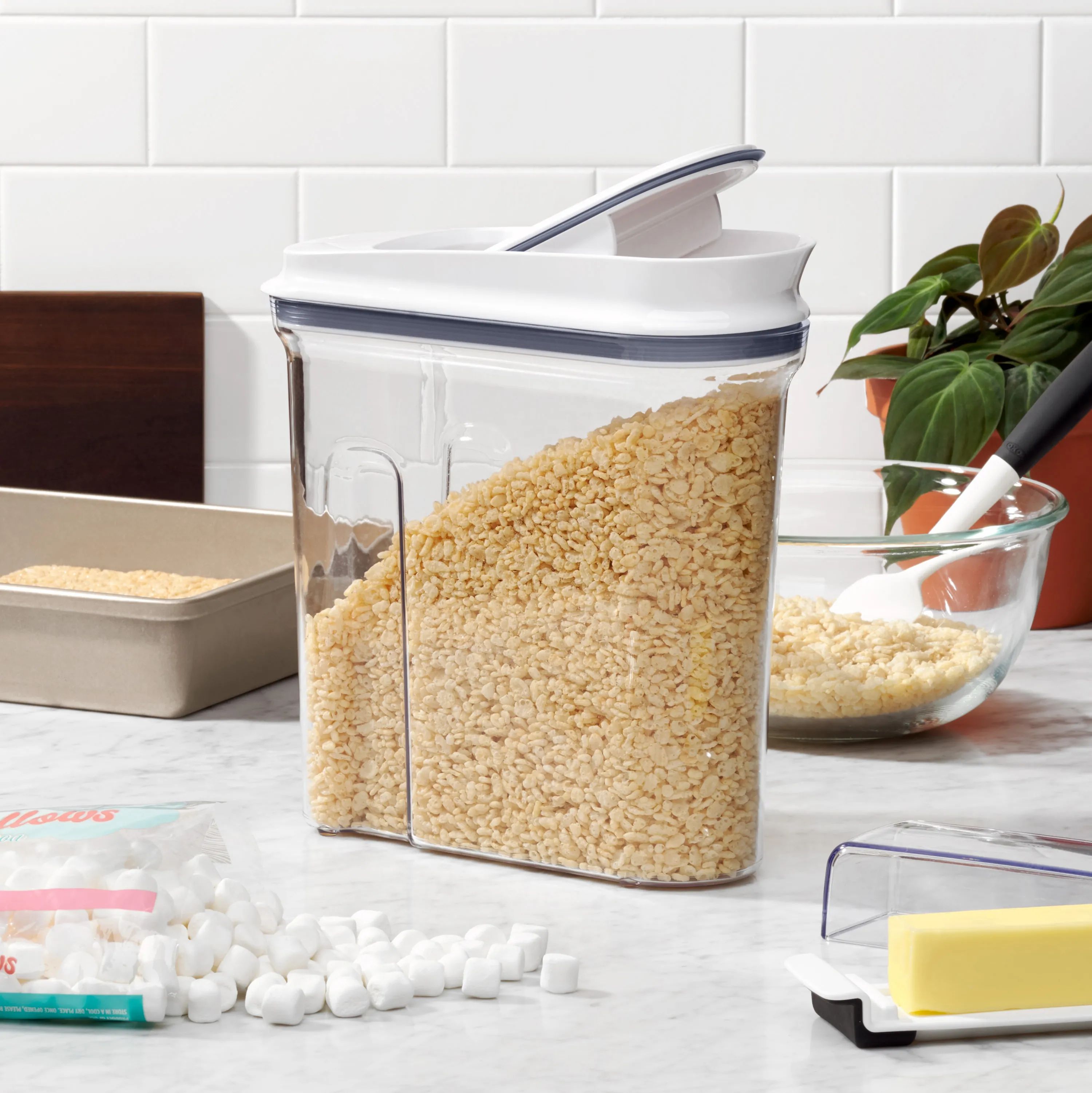 OXO Opbevaringsbokse POP Opbevaringsboks i hvid;klar;grå, H32,3 cm x 4.2 L, 2