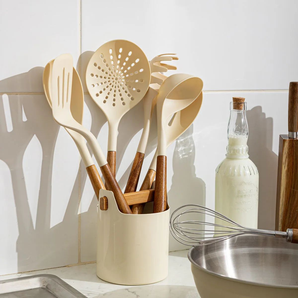 Estia Home Krukker til køkkenredskaber Allure Redskabsholder i Ivory, 2