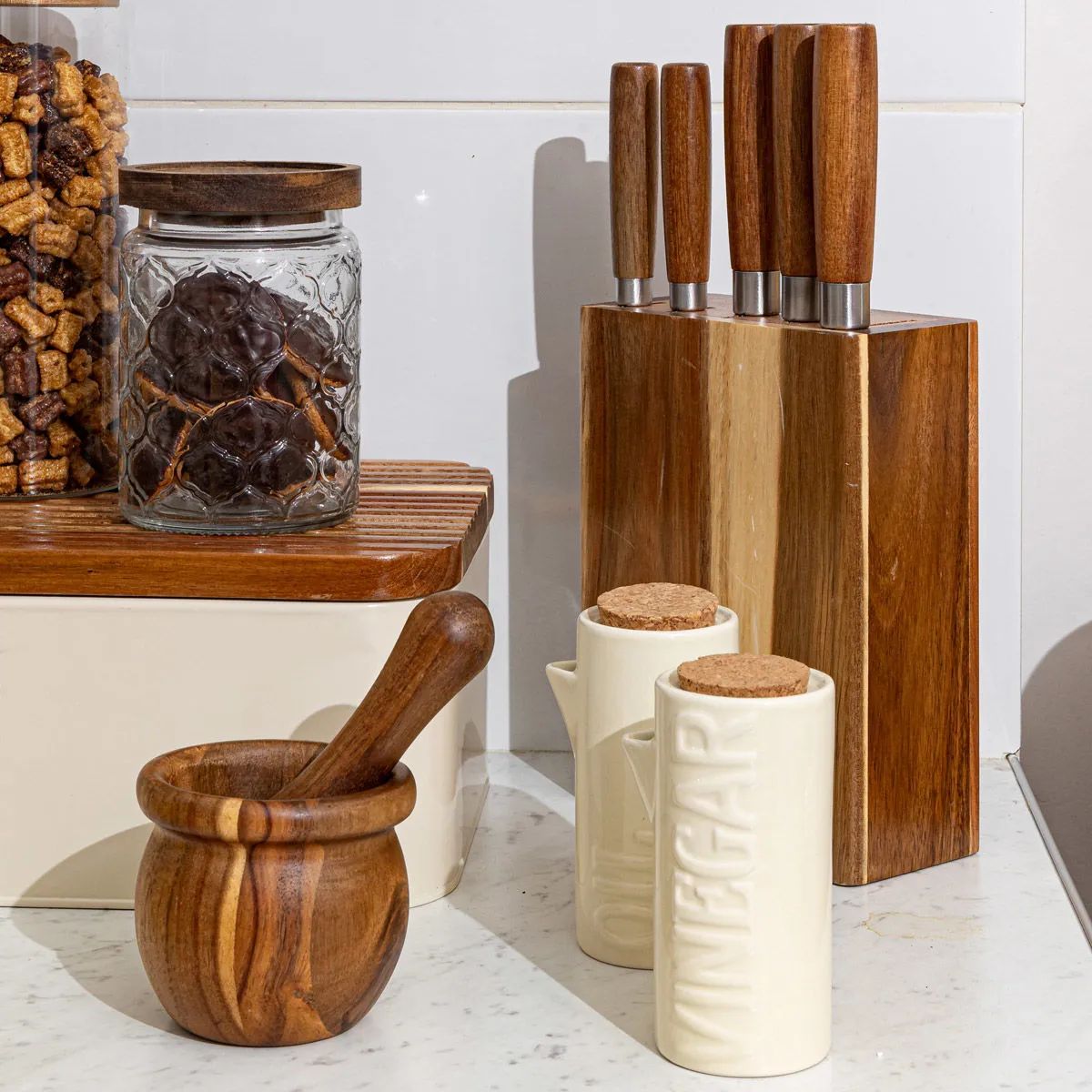 Estia Home Olie- og eddikeflasker Allure Olie-/eddikeflaske i Ivory, 2