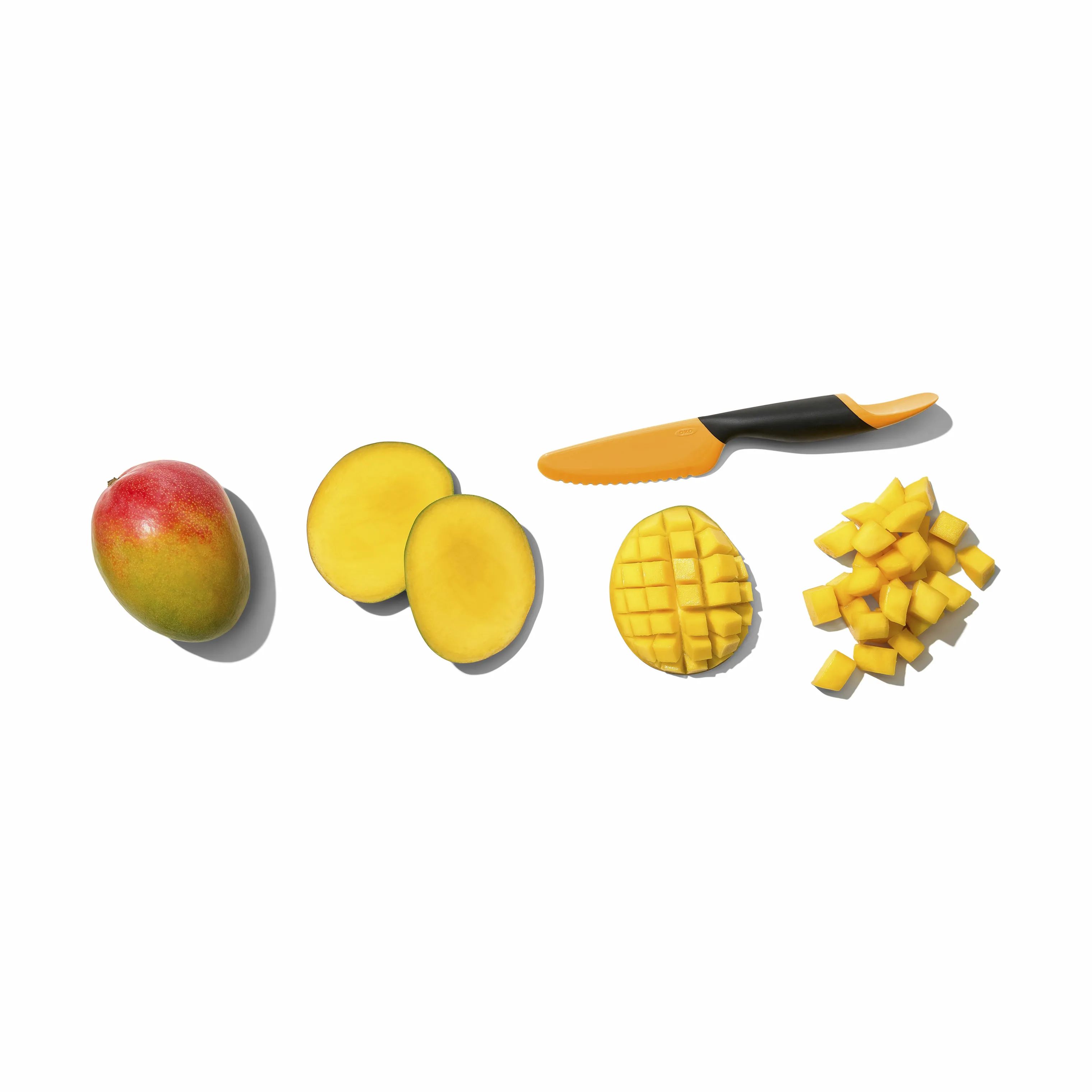 OXO Øvrigt køkkengrej Good Grips Mangokniv m. ske i Sort/orange, 3