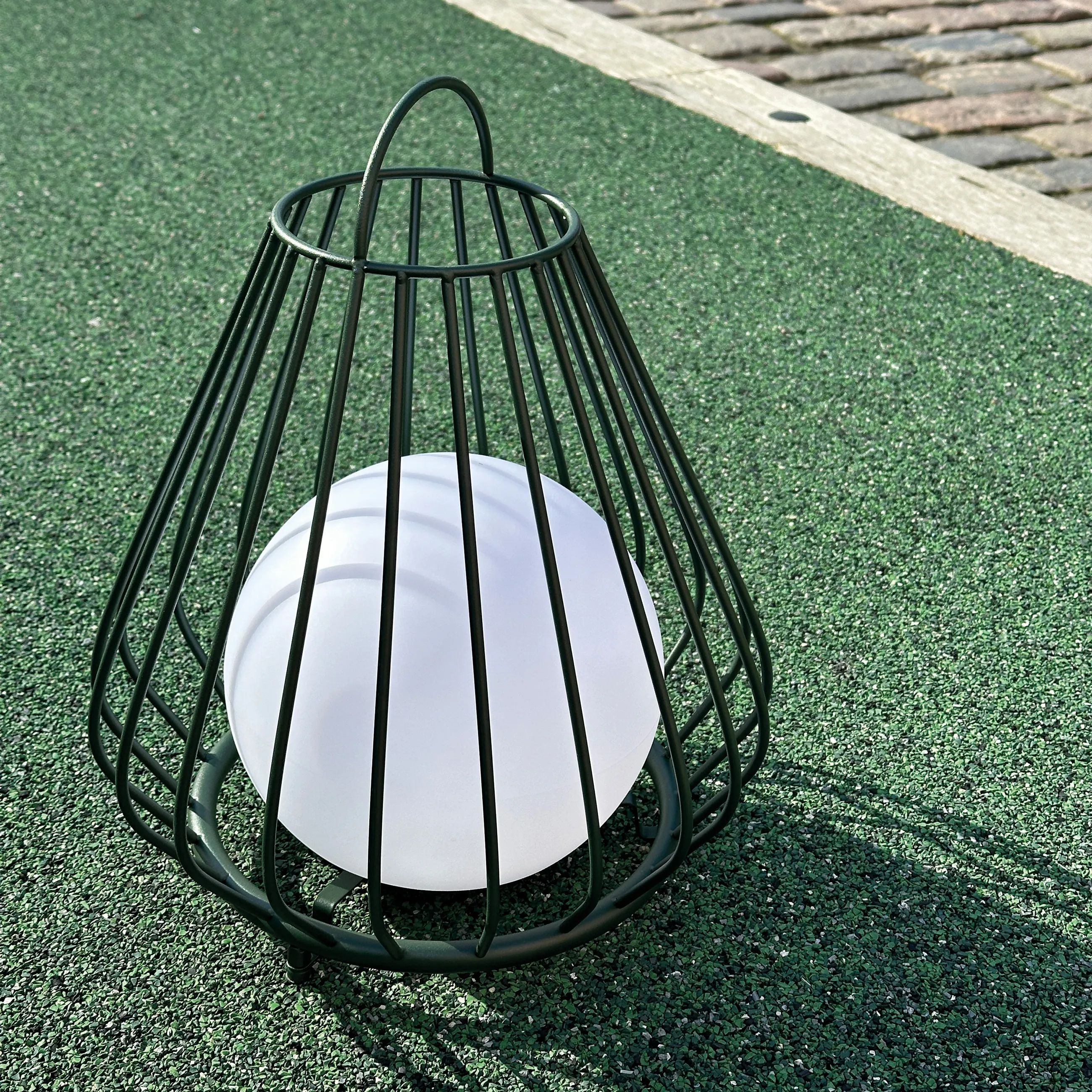 Dyberg Larsen Lanterner Evesham Udendørs Lanterne i Grøn/ Hvid, 38 cm, 3