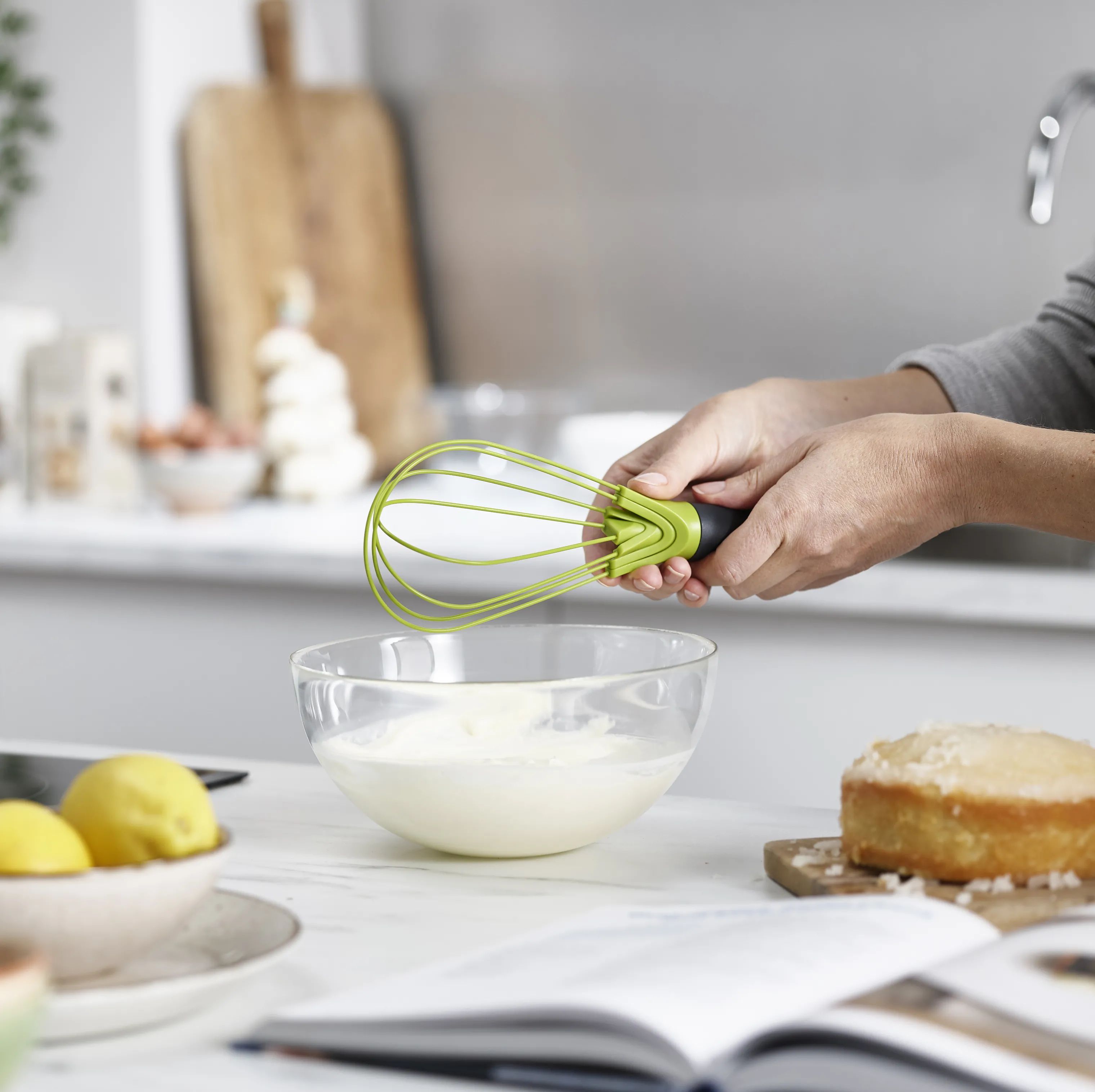 Joseph Joseph Piskeris Cookshop Twist 2-i-1 Piskeris i Grøn/grå, 28 cm, 3