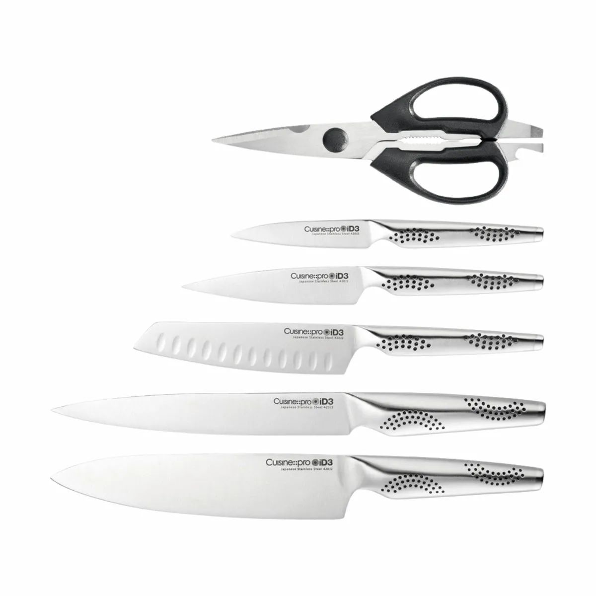 THE CUSTOM CHEF™ Knivblokke med knive Cuisine::pro®
iD3® Cuisine::pro iD3® Tora Knivblok - 7 dele i Sølvfarvet, 3